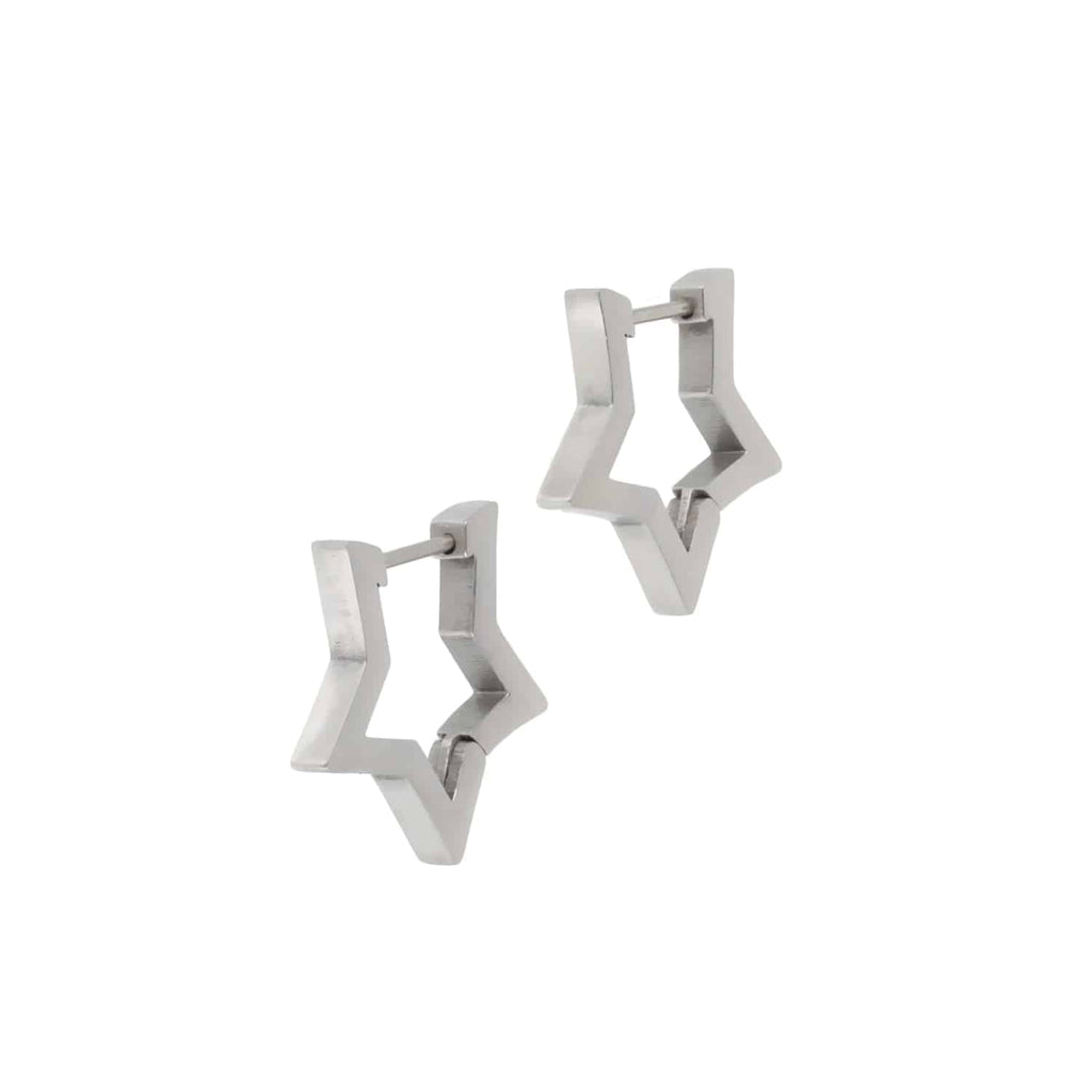 Chunky Star Huggie Hoop Earrings