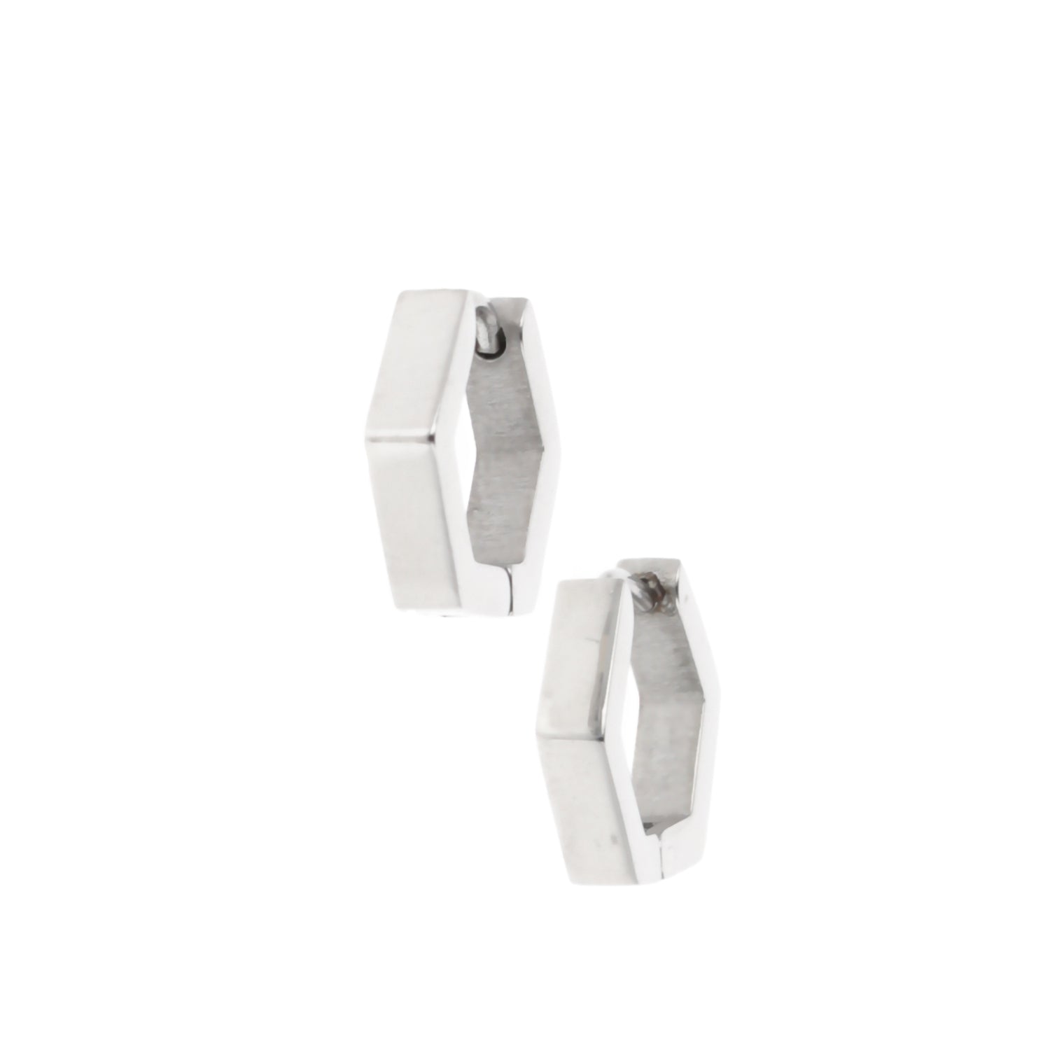 Chunky Hexagon Huggie Hoop Earrings