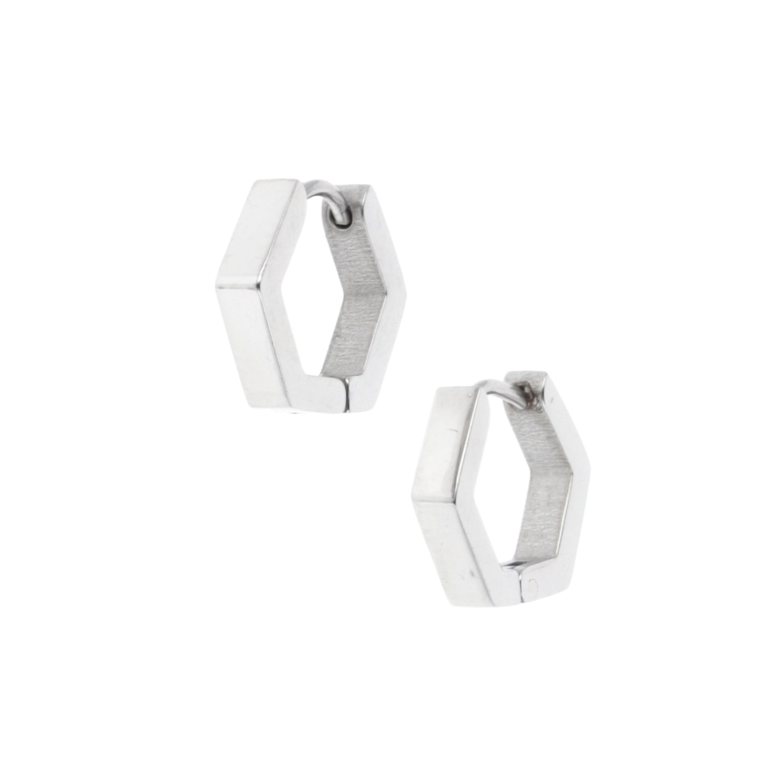 Chunky Hexagon Huggie Hoop Earrings