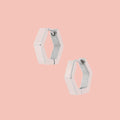 Chunky Hexagon Huggie Hoop Earrings