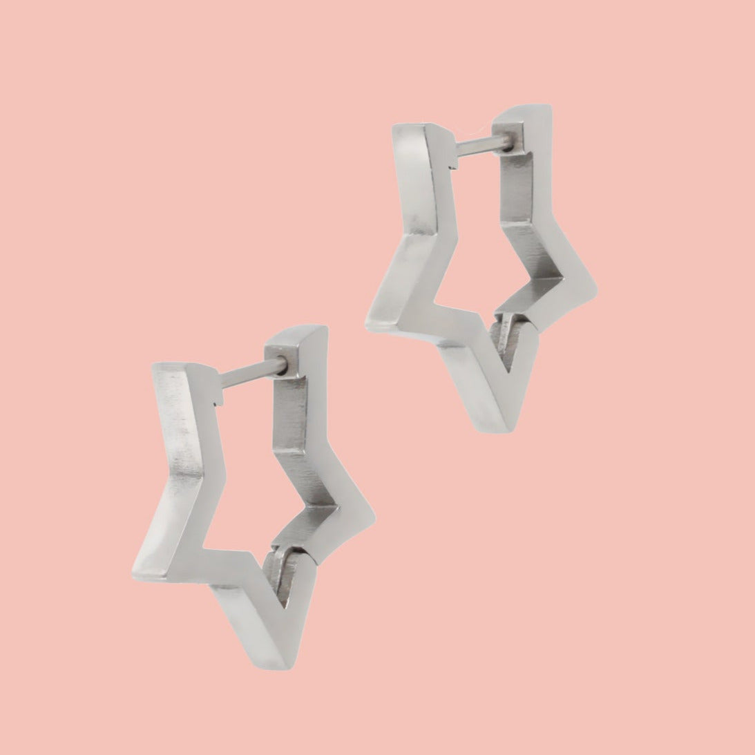 Chunky Star Huggie Hoop Earrings