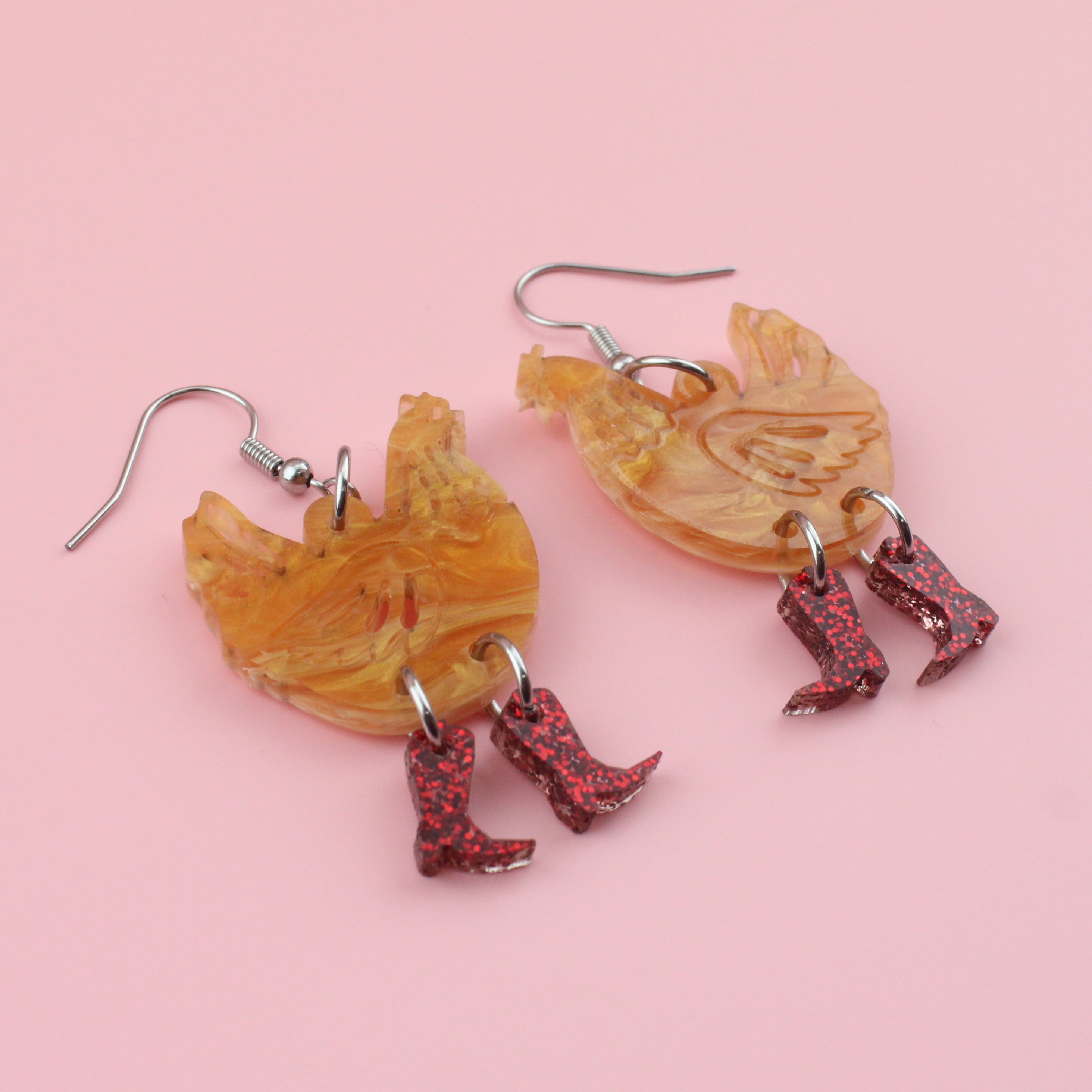 Cinnamon Chick Magnet Chicken Earrings