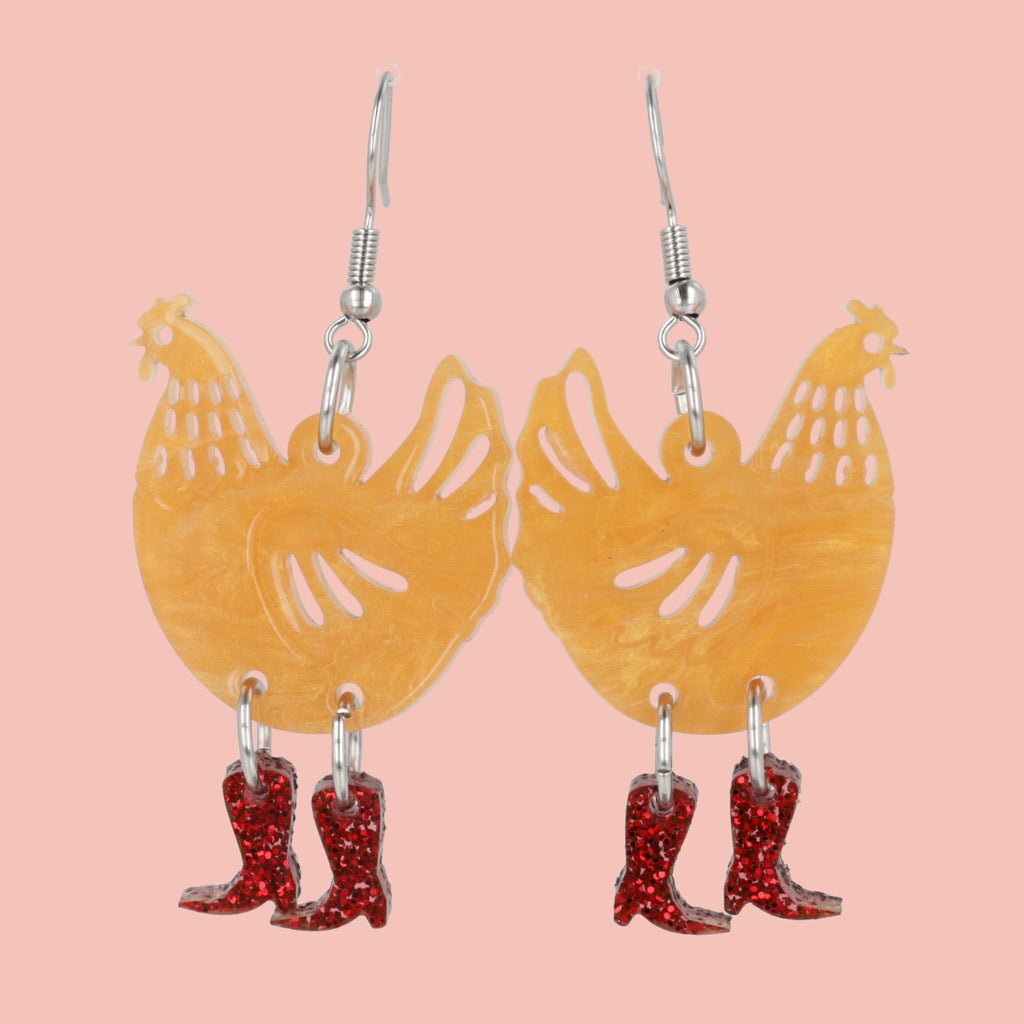 Cinnamon Chick Magnet Chicken Earrings