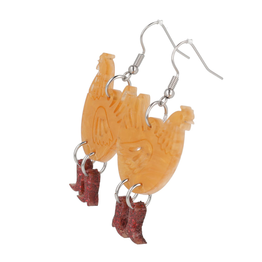 Cinnamon Chick Magnet Chicken Earrings