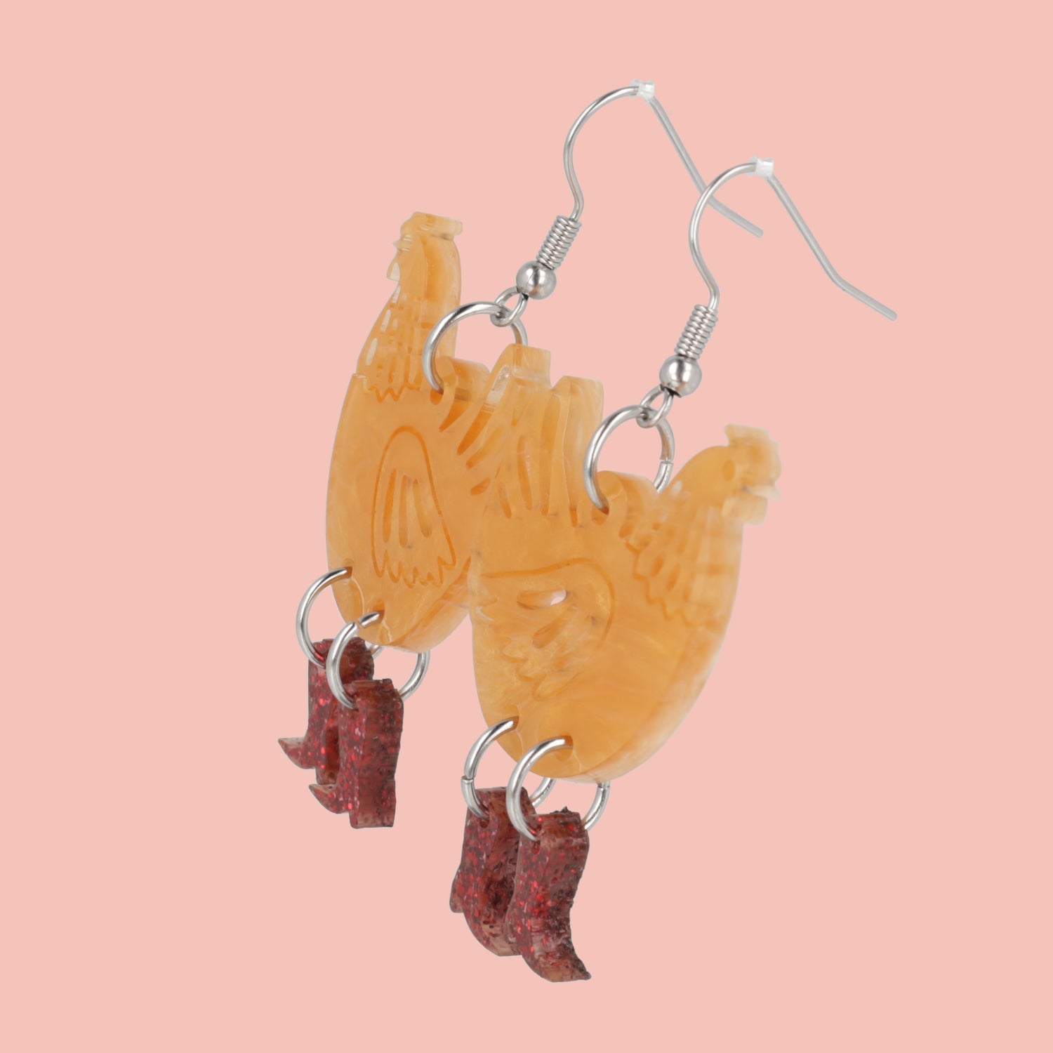 Cinnamon Chick Magnet Chicken Earrings