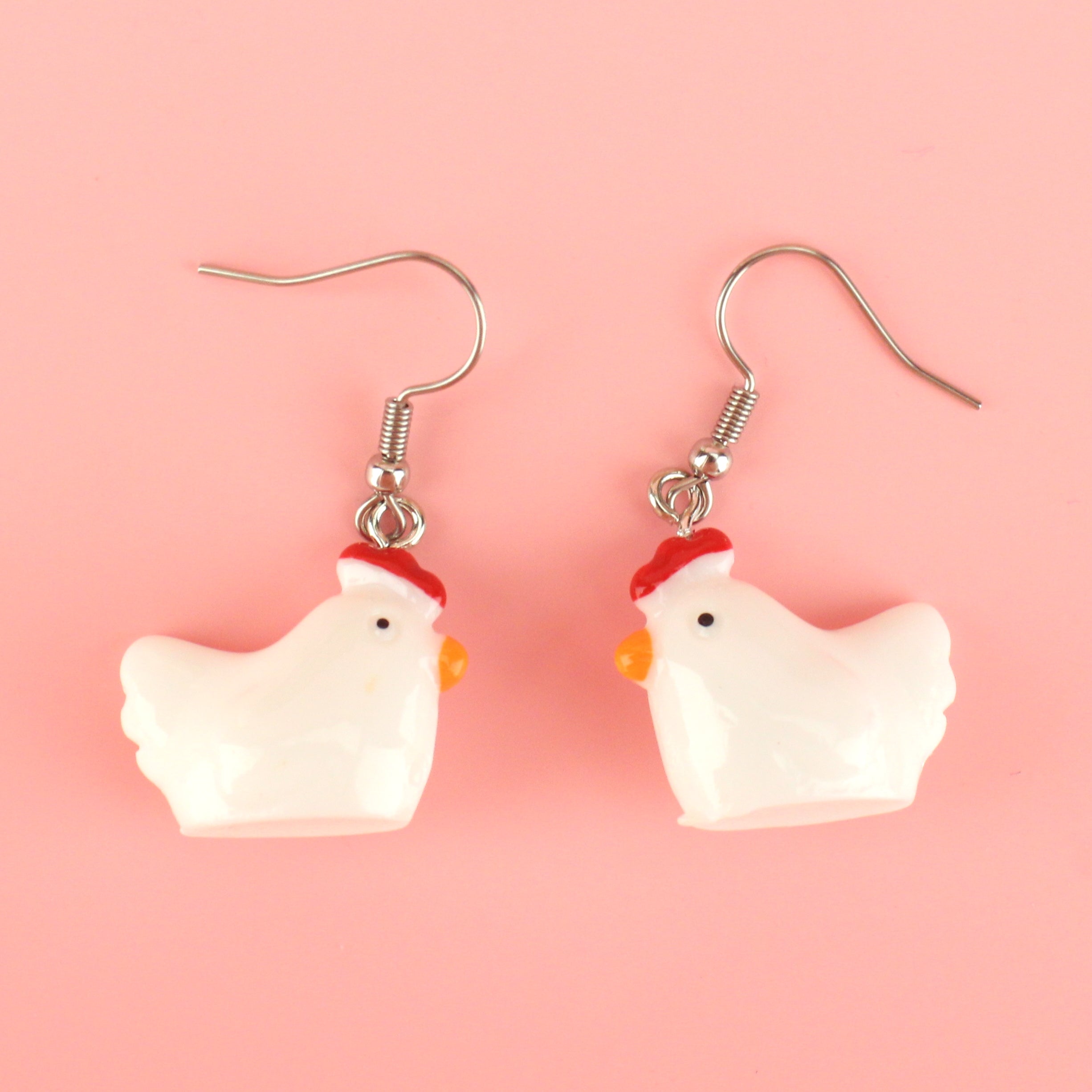 Cock-A-Doodle Chicken Earrings