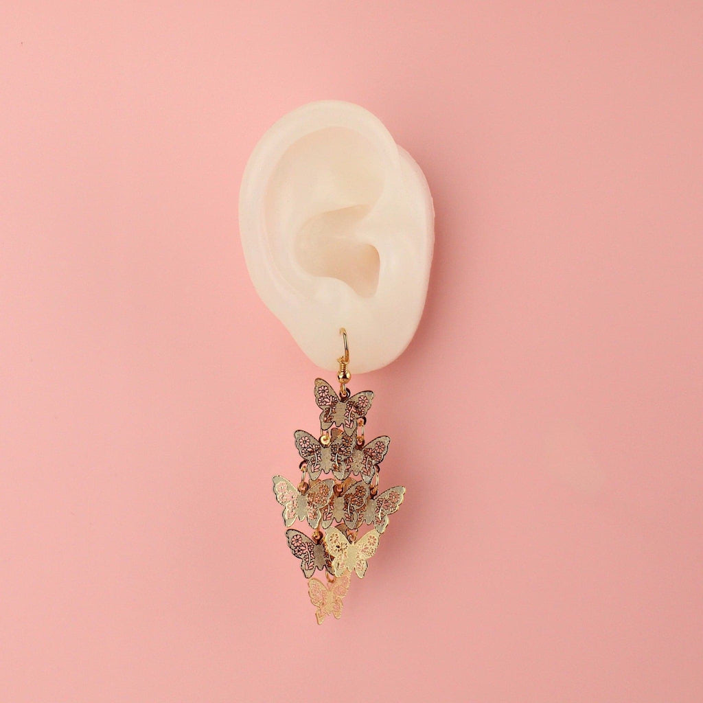 Copper Butterfly Earrings