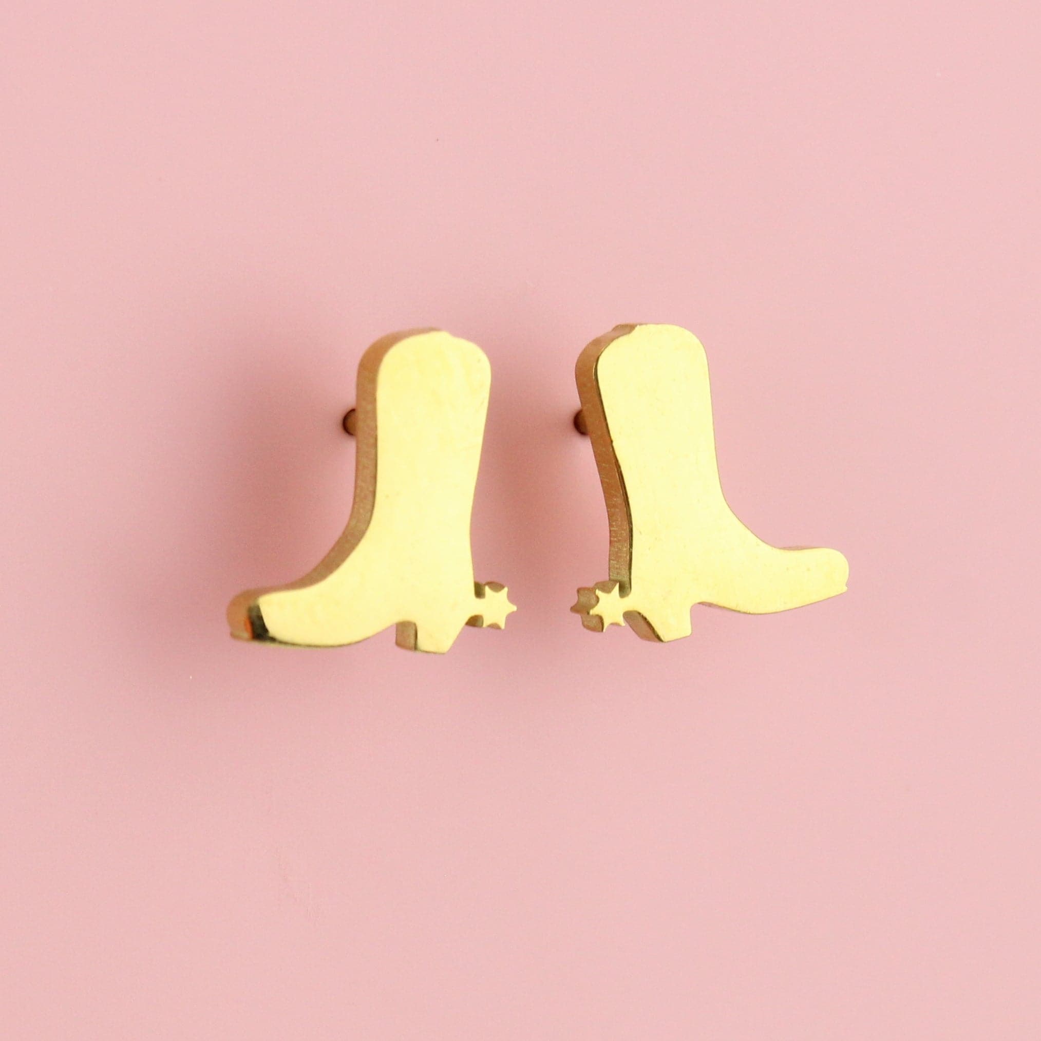 Cowboy Boot Stud Earrings (Gold Plated)