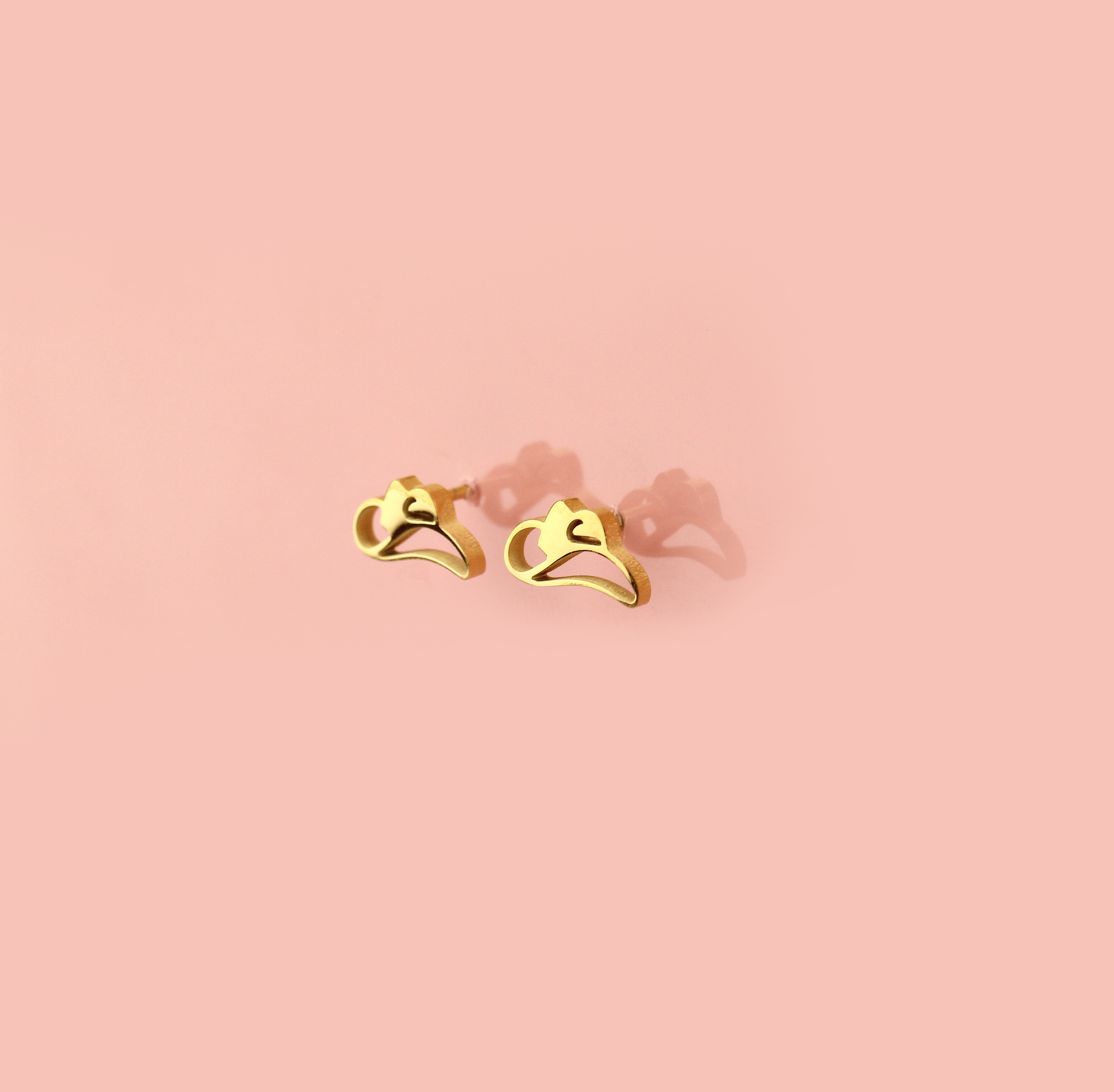 Cowboy Hat Stud Earrings (Gold Plated)