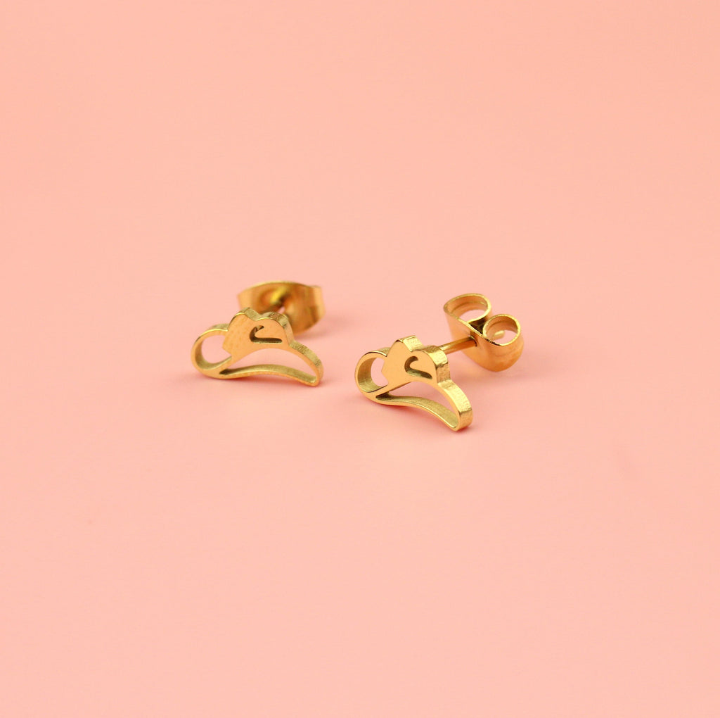 Cowboy Hat Stud Earrings (Gold Plated)