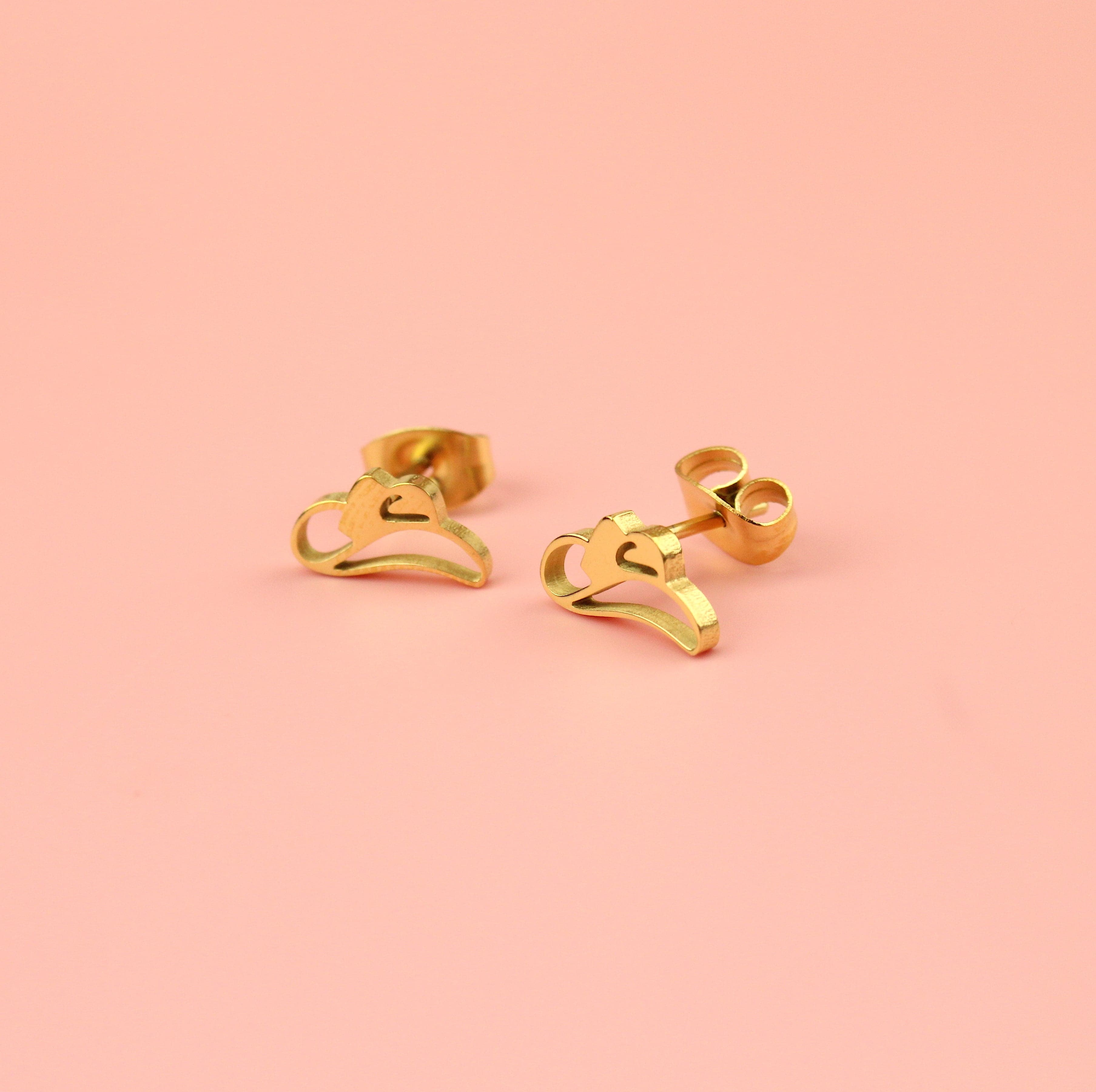 Cowboy Hat Stud Earrings (Gold Plated)
