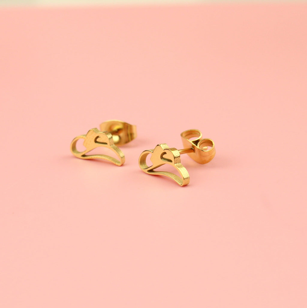 Cowboy Hat Stud Earrings (Gold Plated)
