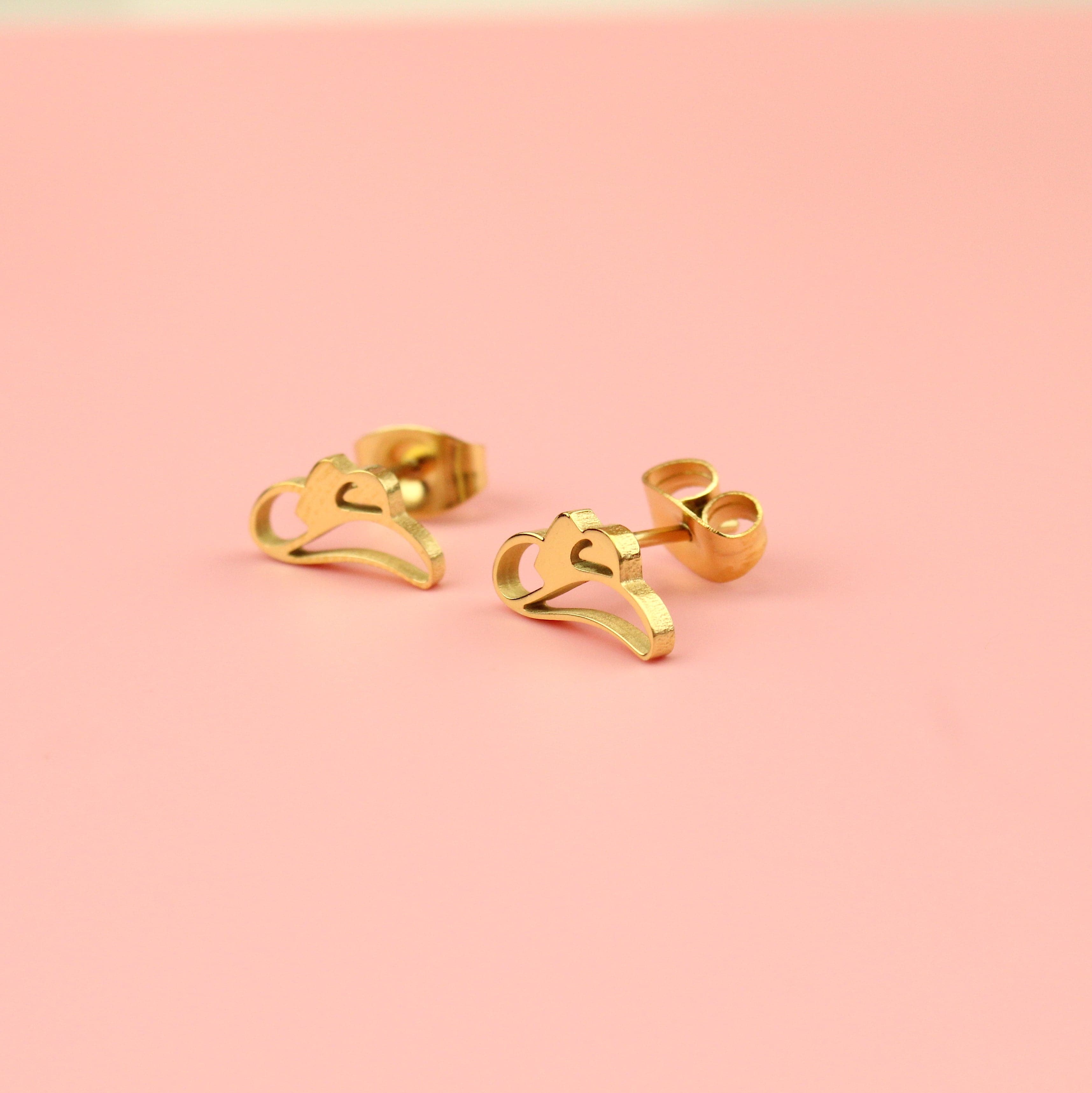 Cowboy Hat Stud Earrings (Gold Plated)