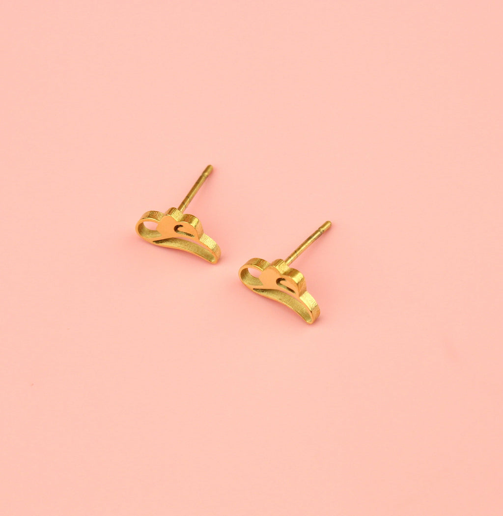 Cowboy Hat Stud Earrings (Gold Plated)