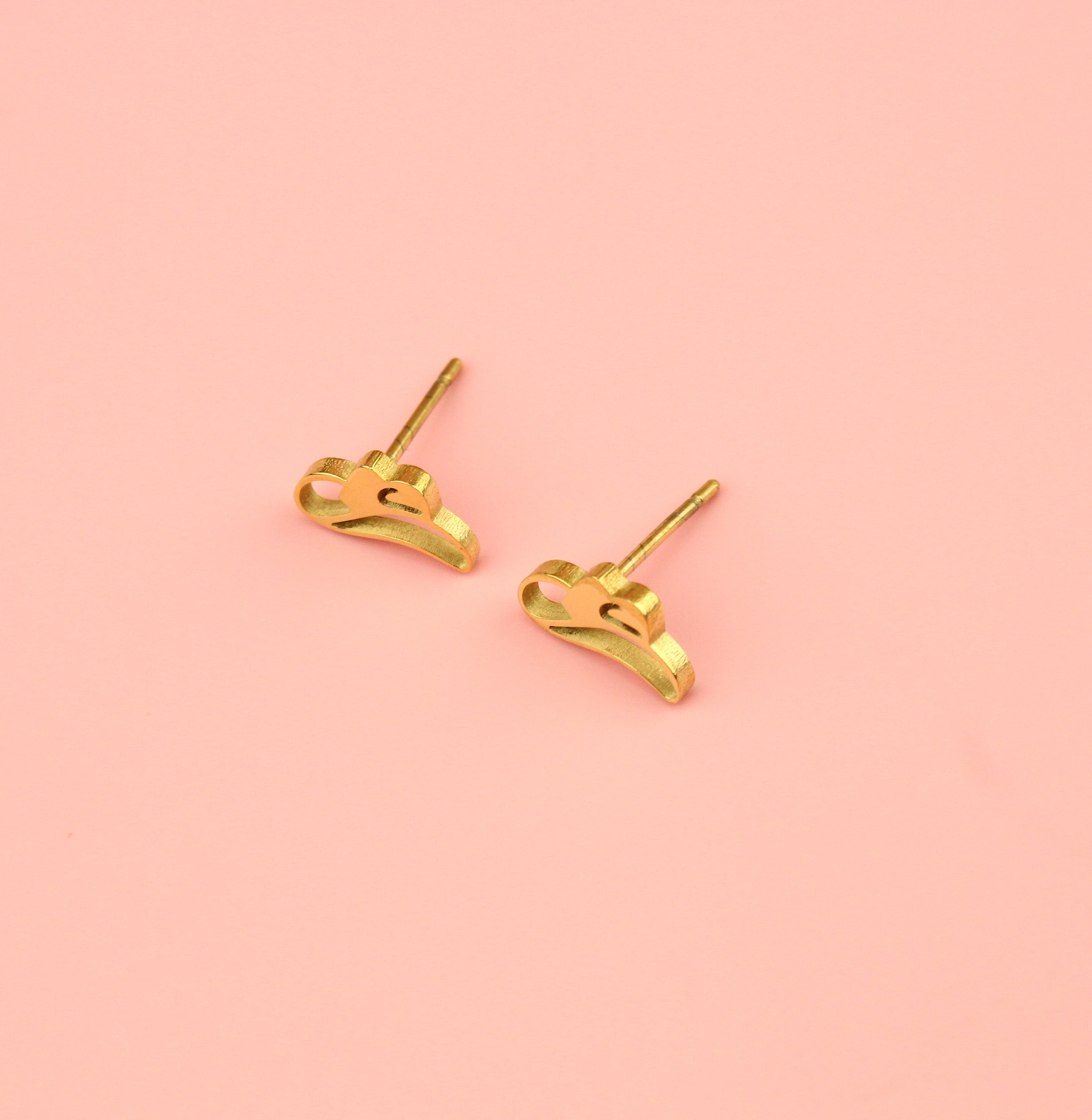 Cowboy Hat Stud Earrings (Gold Plated)