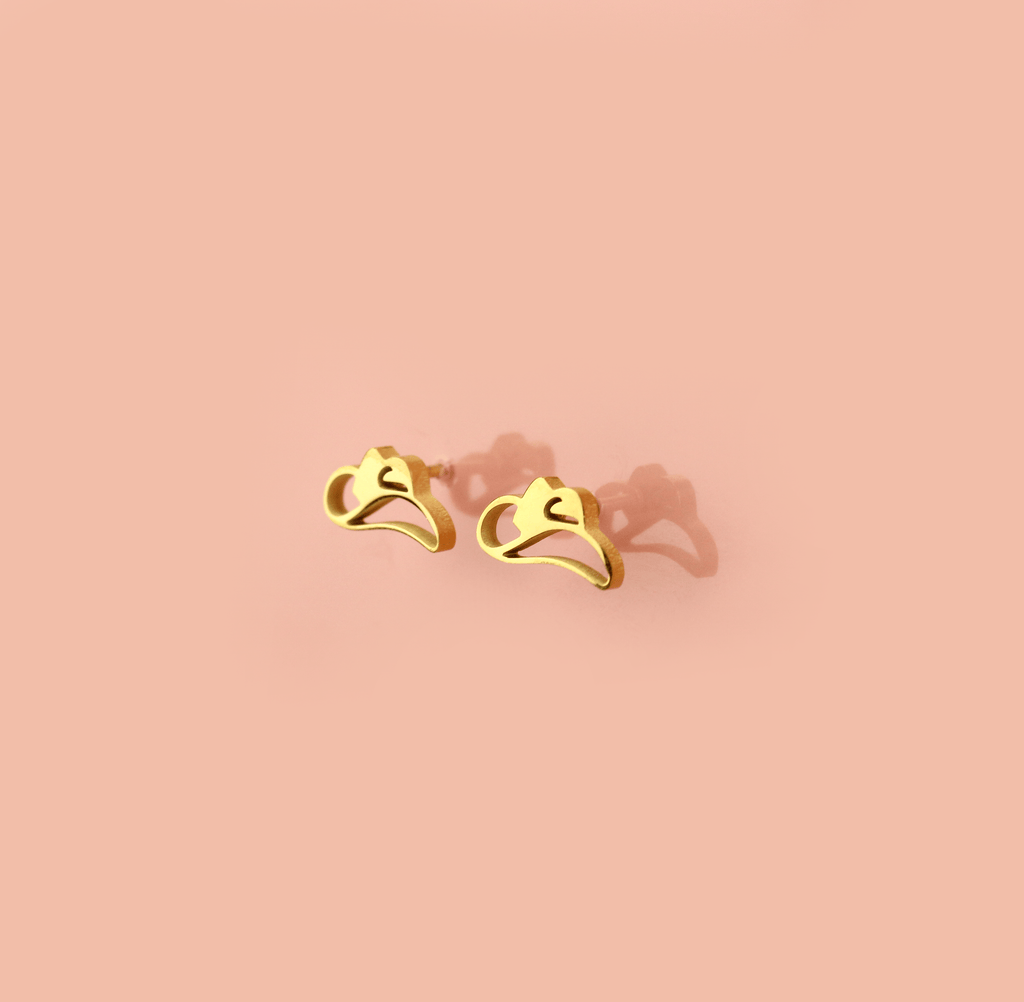 Cowboy Hat Stud Earrings (Gold Plated)