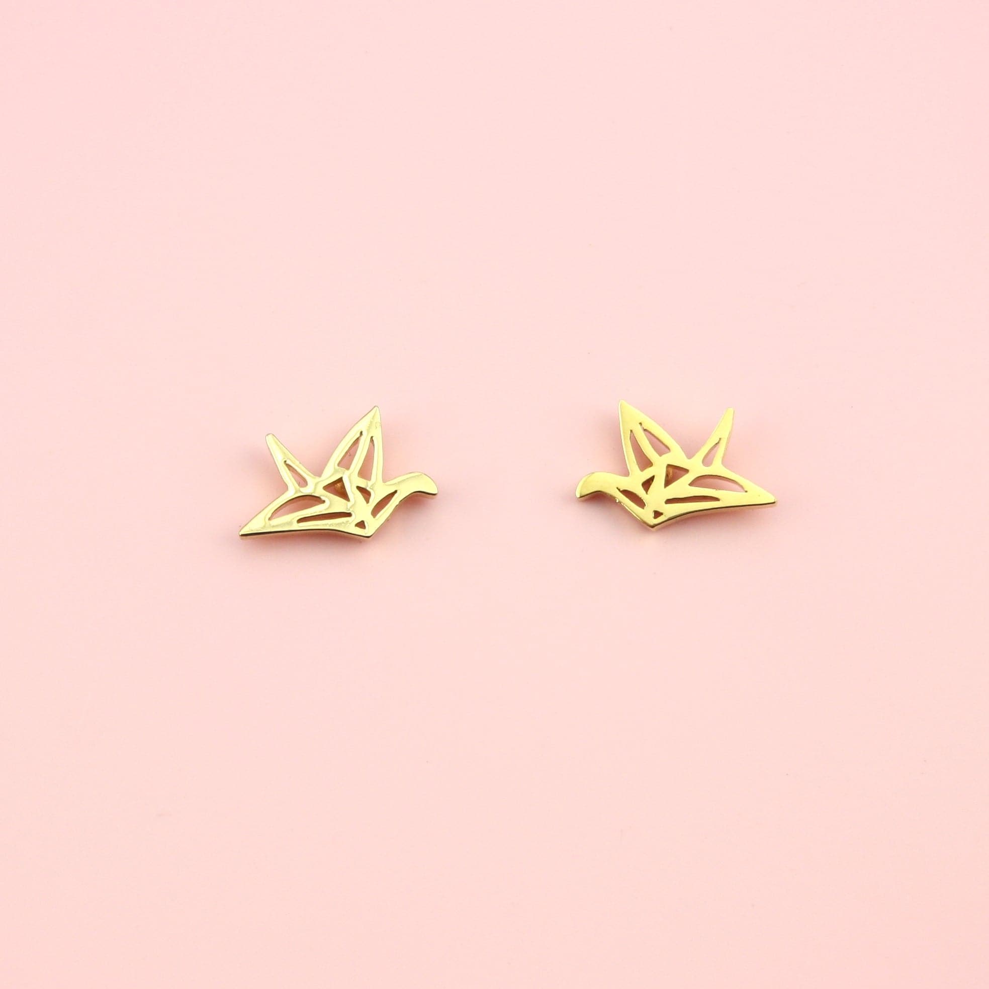 Crane Stud Earrings (Gold Plated)