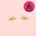 Crane Stud Earrings (Gold Plated)