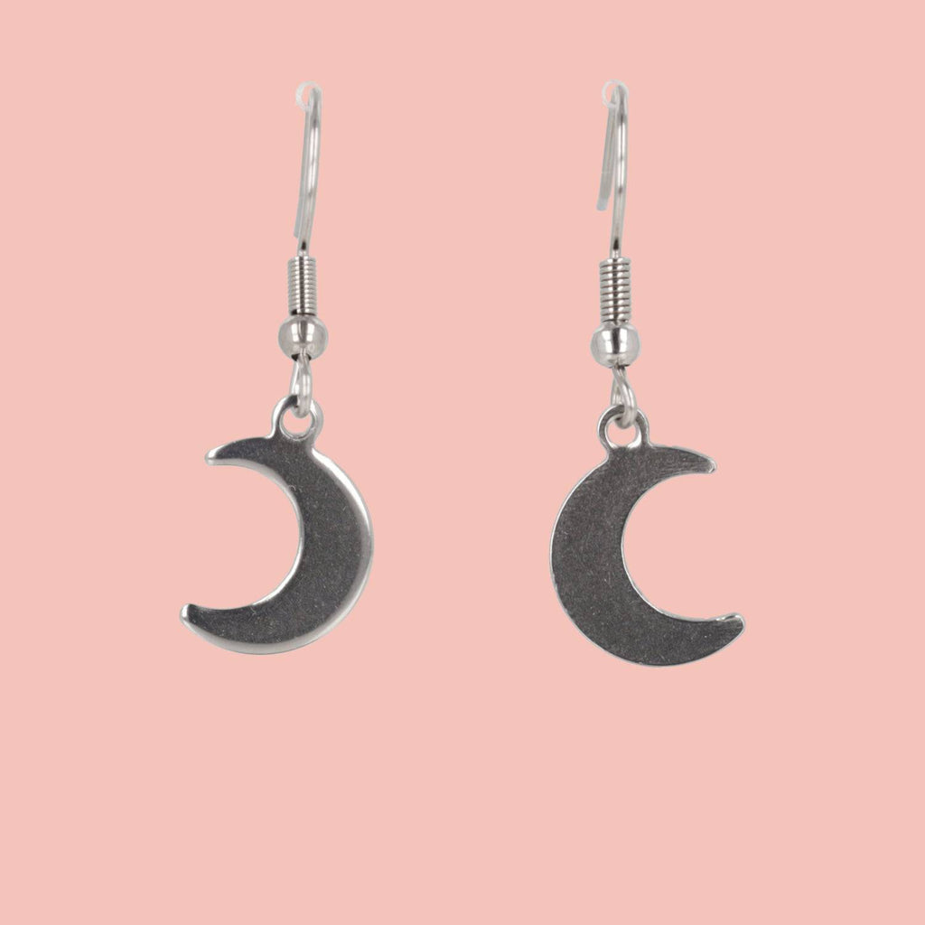 Crescent Moon Drop Earrings