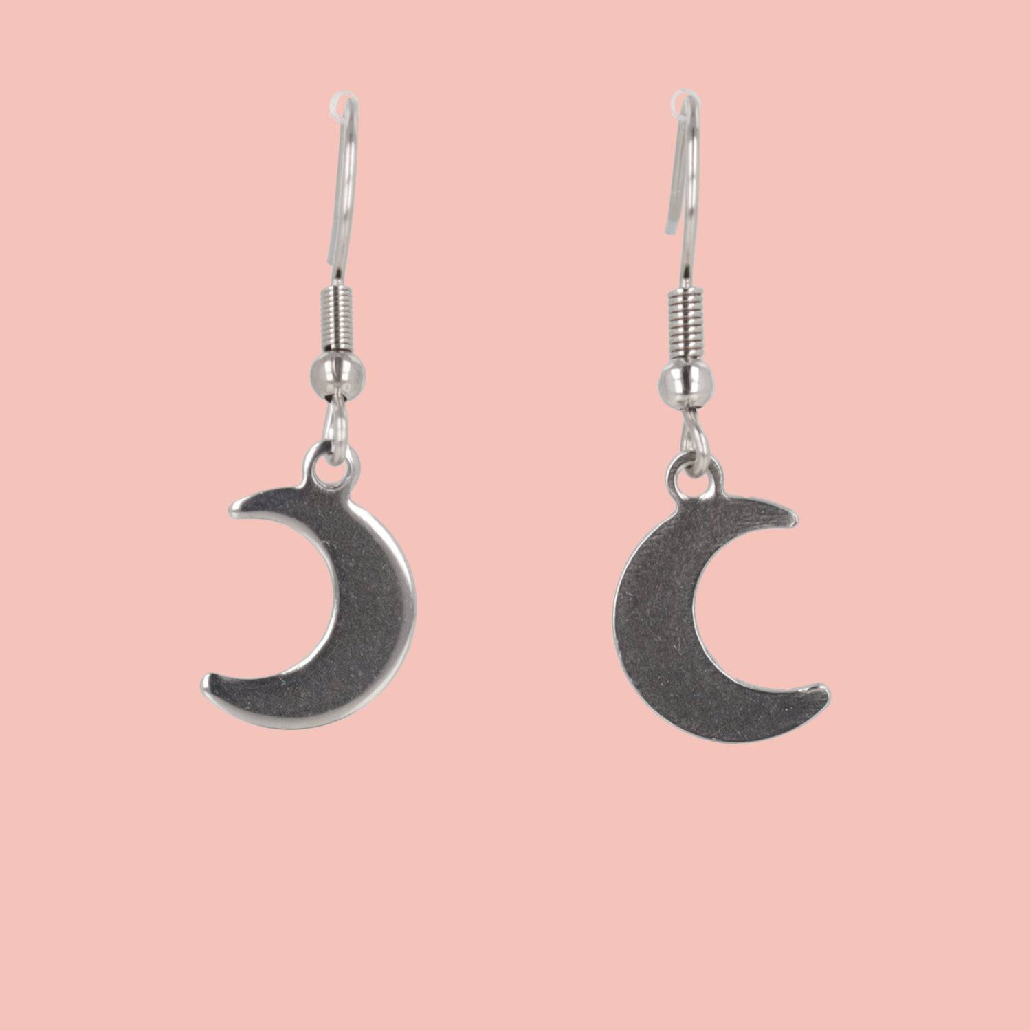 Crescent Moon Drop Earrings