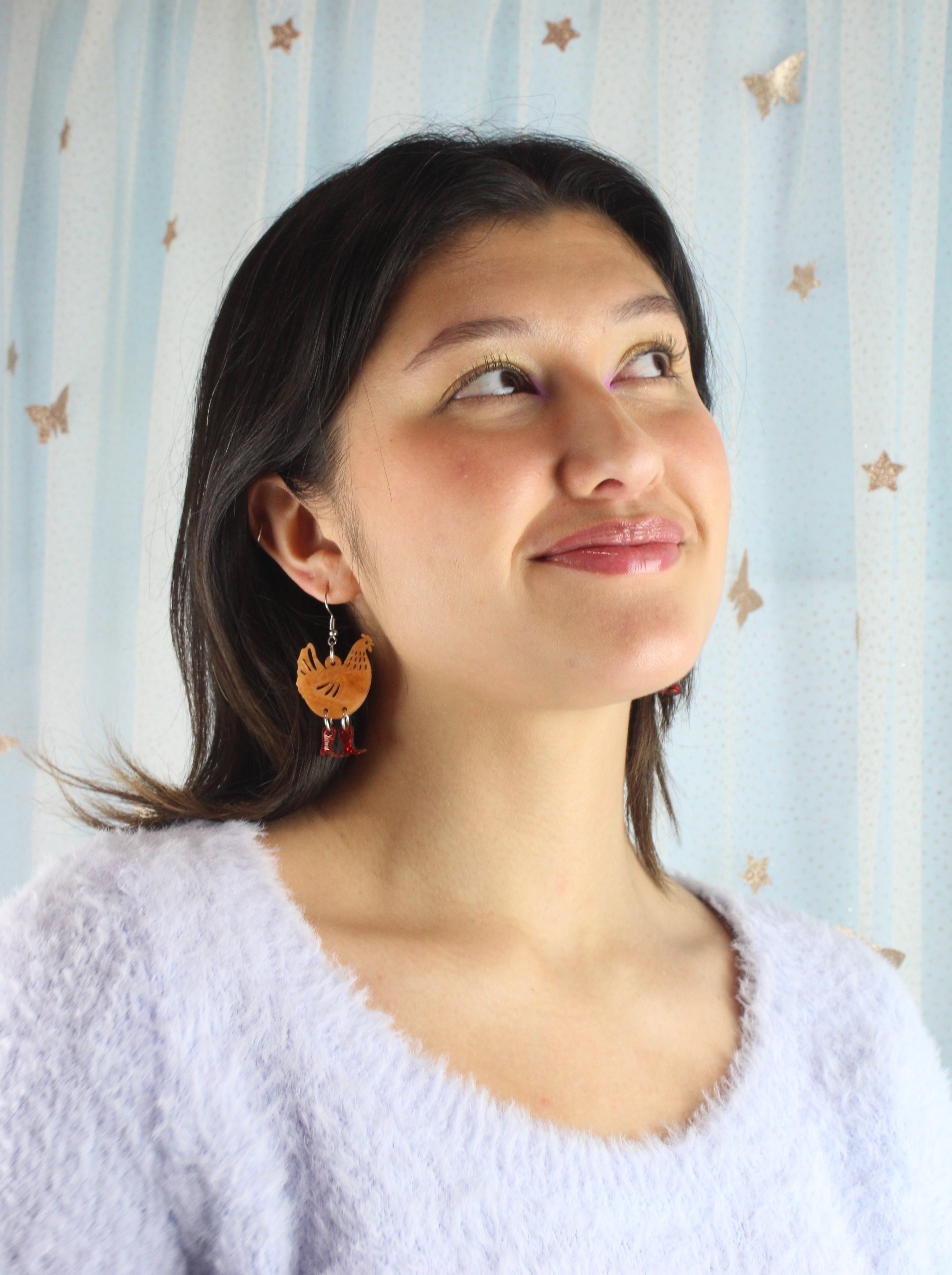 Cinnamon Chick Magnet Chicken Earrings