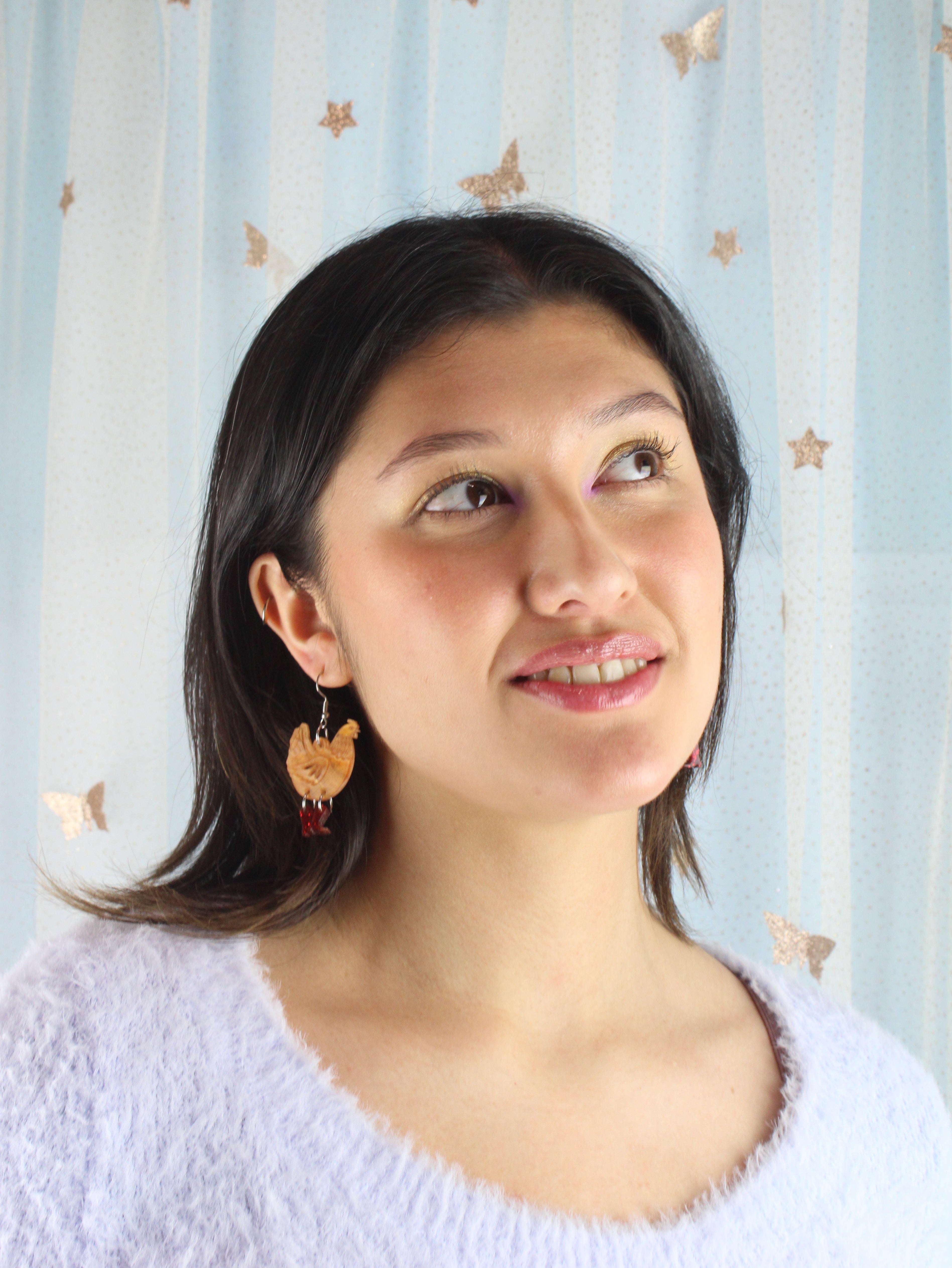 Cinnamon Chick Magnet Chicken Earrings