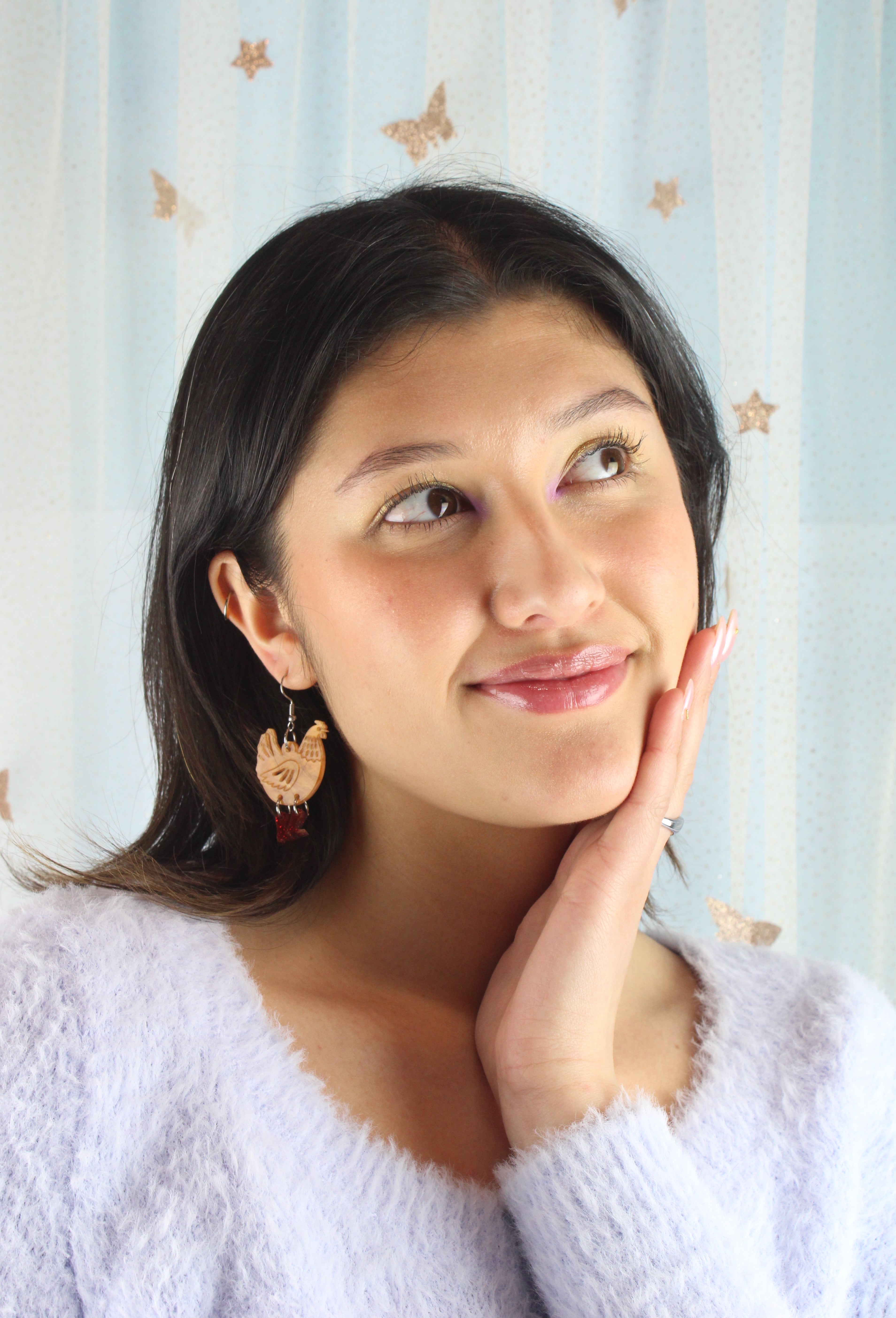 Cinnamon Chick Magnet Chicken Earrings