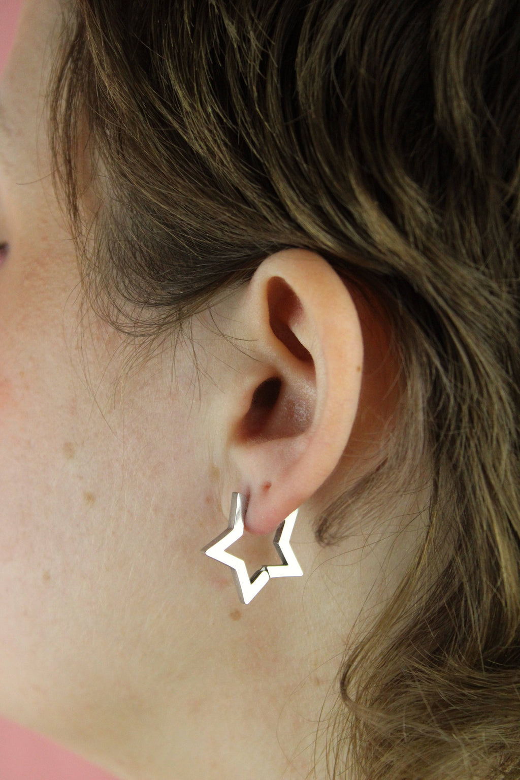 Chunky Star Huggie Hoop Earrings