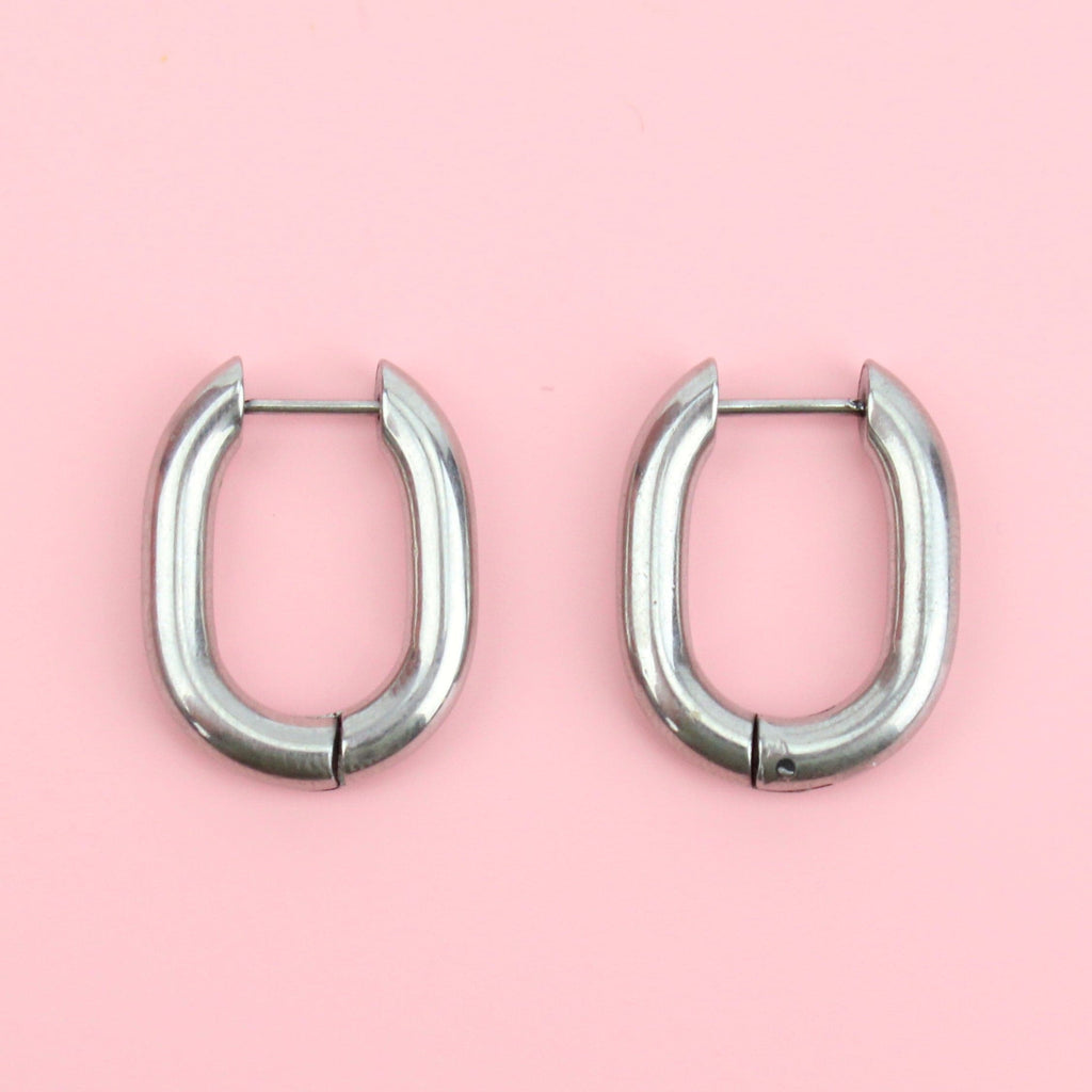 Chunky Oval Hoop Earrings