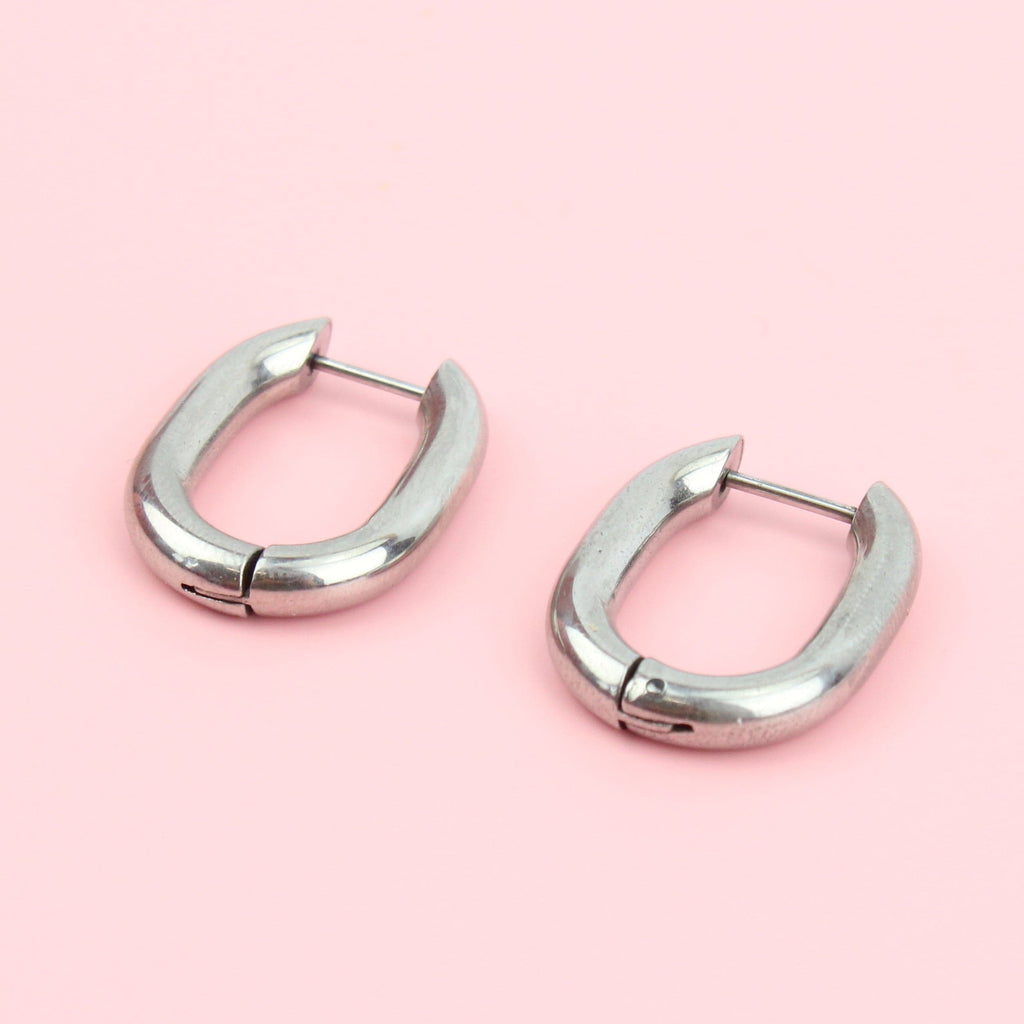 Chunky Oval Hoop Earrings