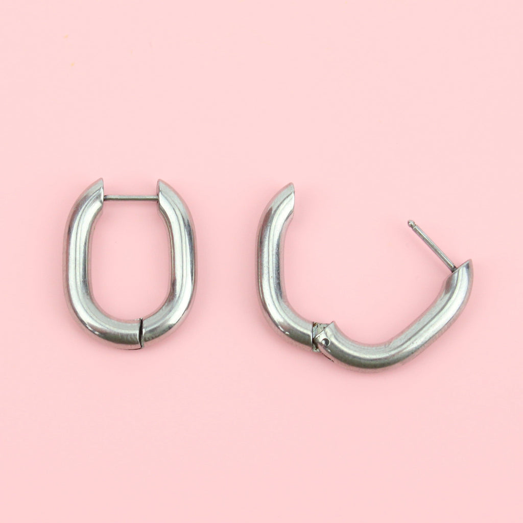 Chunky Oval Hoop Earrings