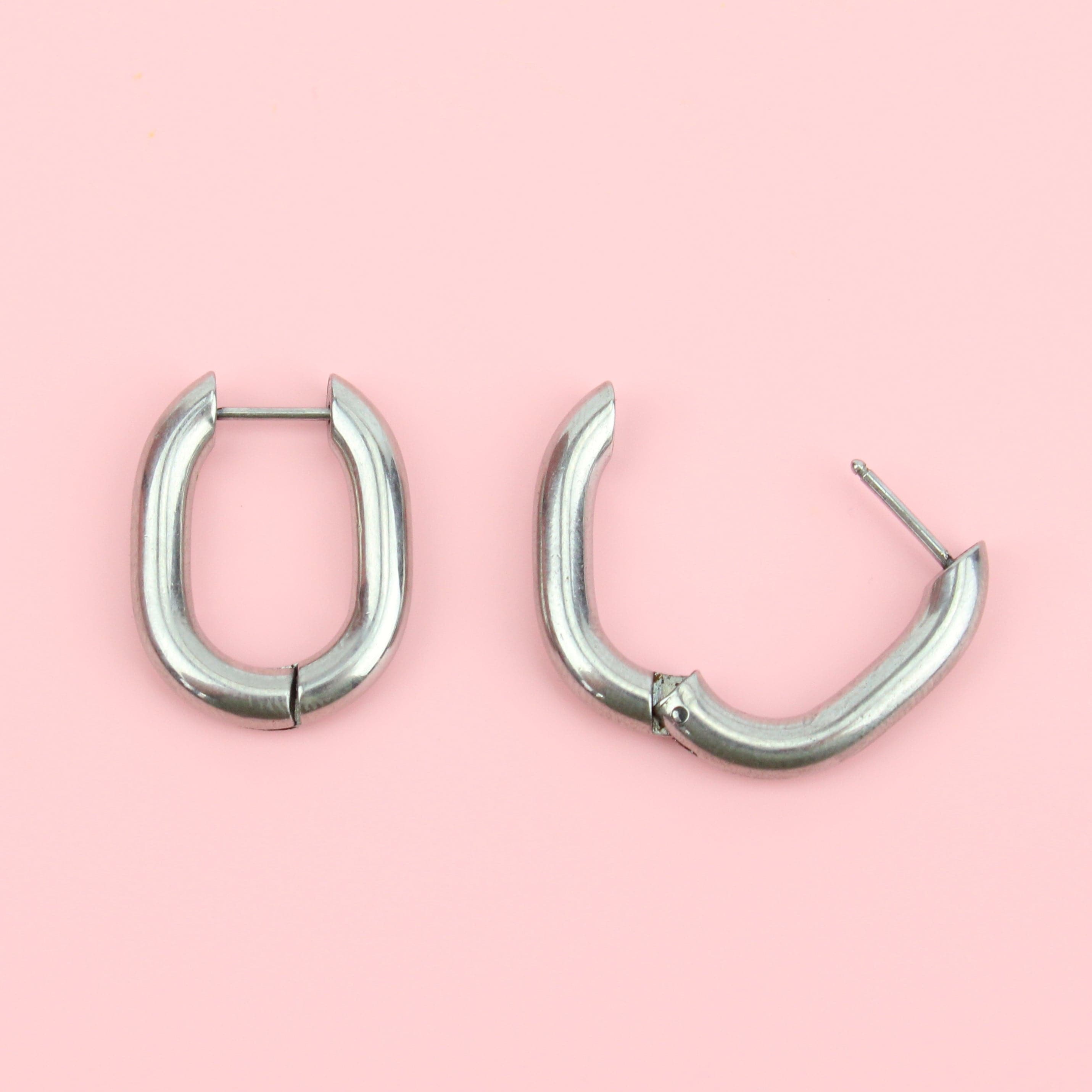 Chunky Oval Hoop Earrings