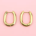 Chunky Oval Hoop Earrings (Gold Plated)