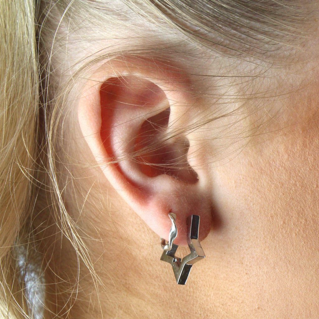 Chunky Star Huggie Hoop Earrings