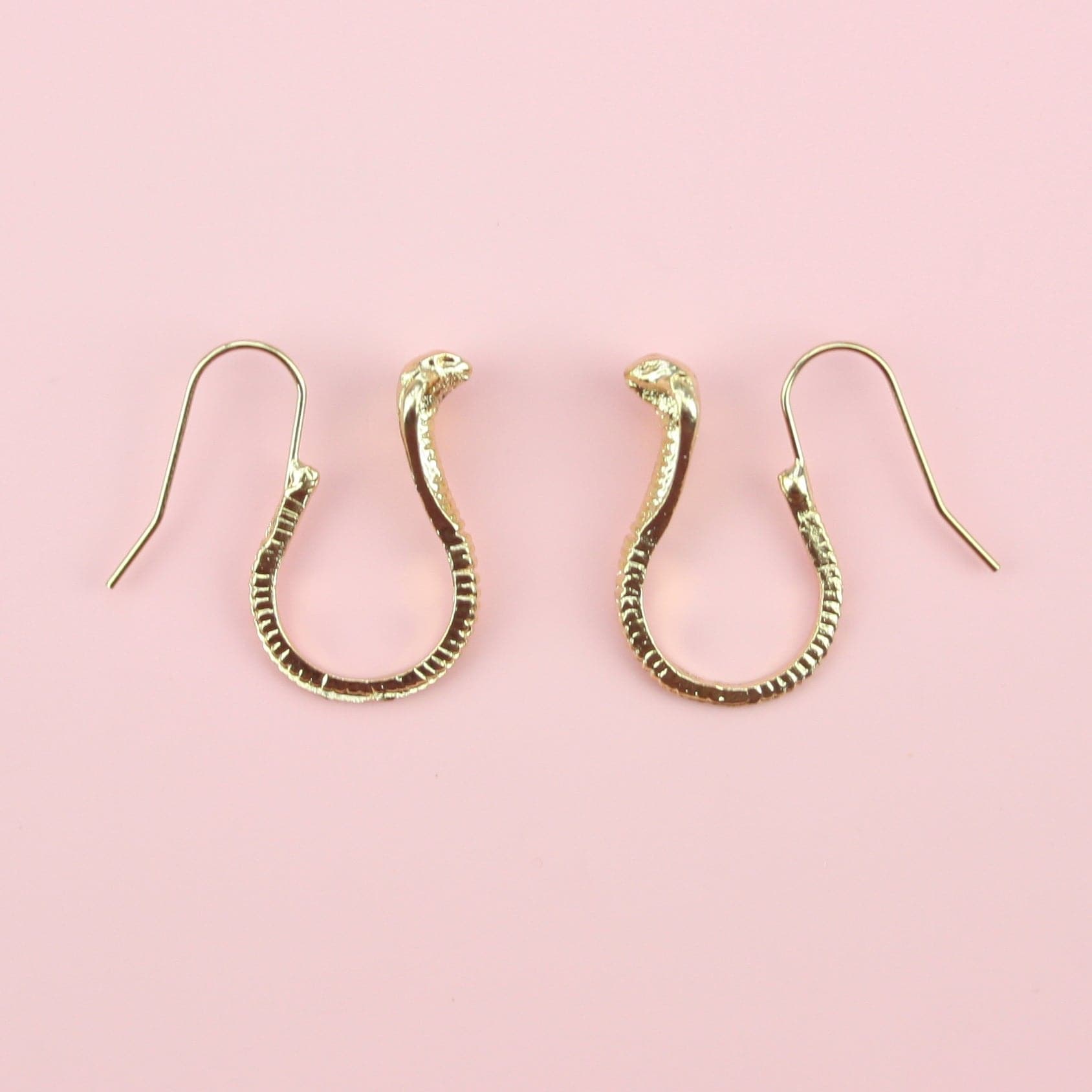 Cobra Snake Earrings (Gold Plated)