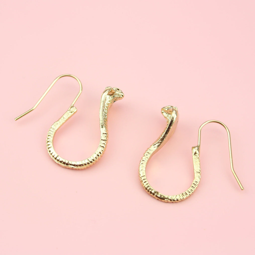 Cobra Snake Earrings (Gold Plated)