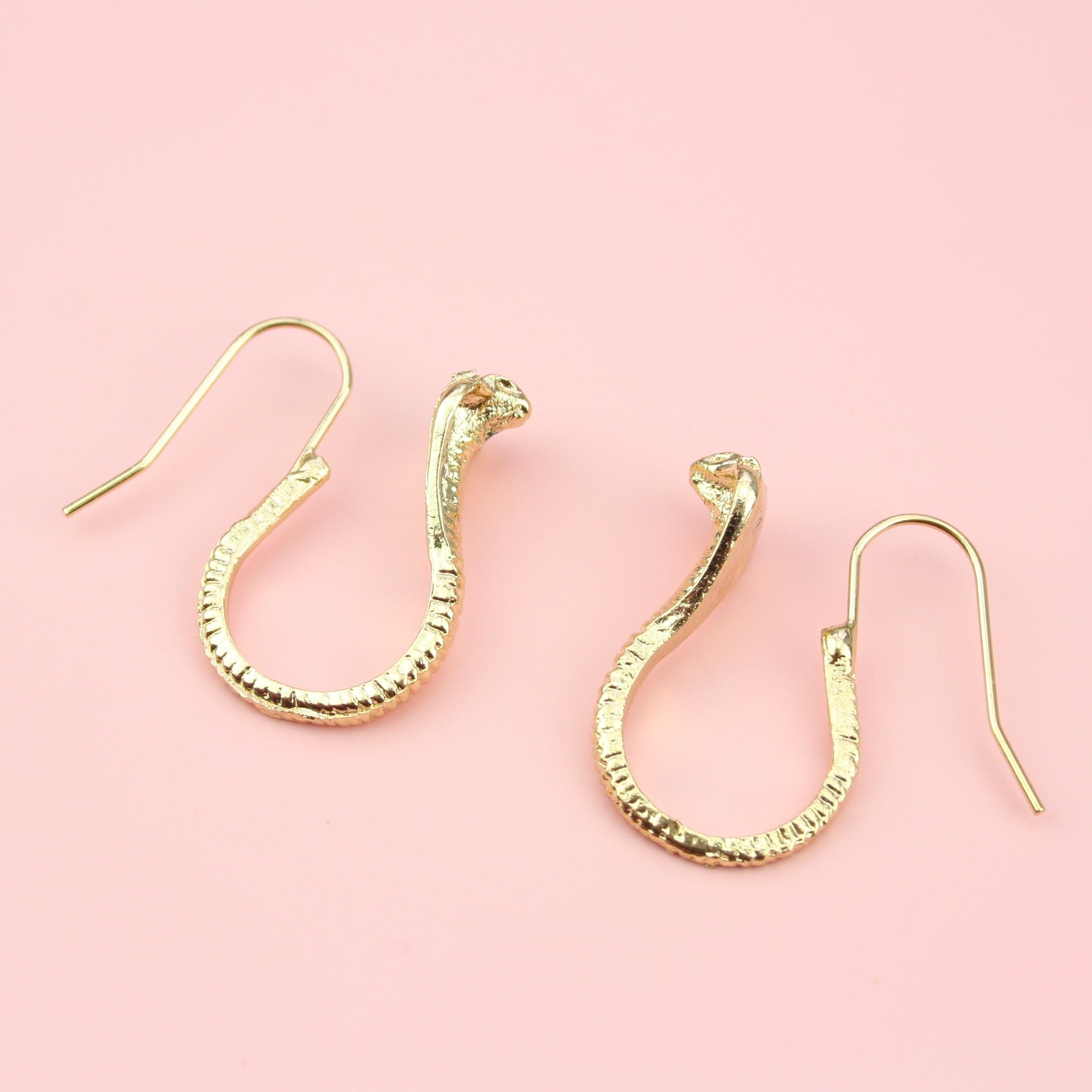 Cobra Snake Earrings (Gold Plated)