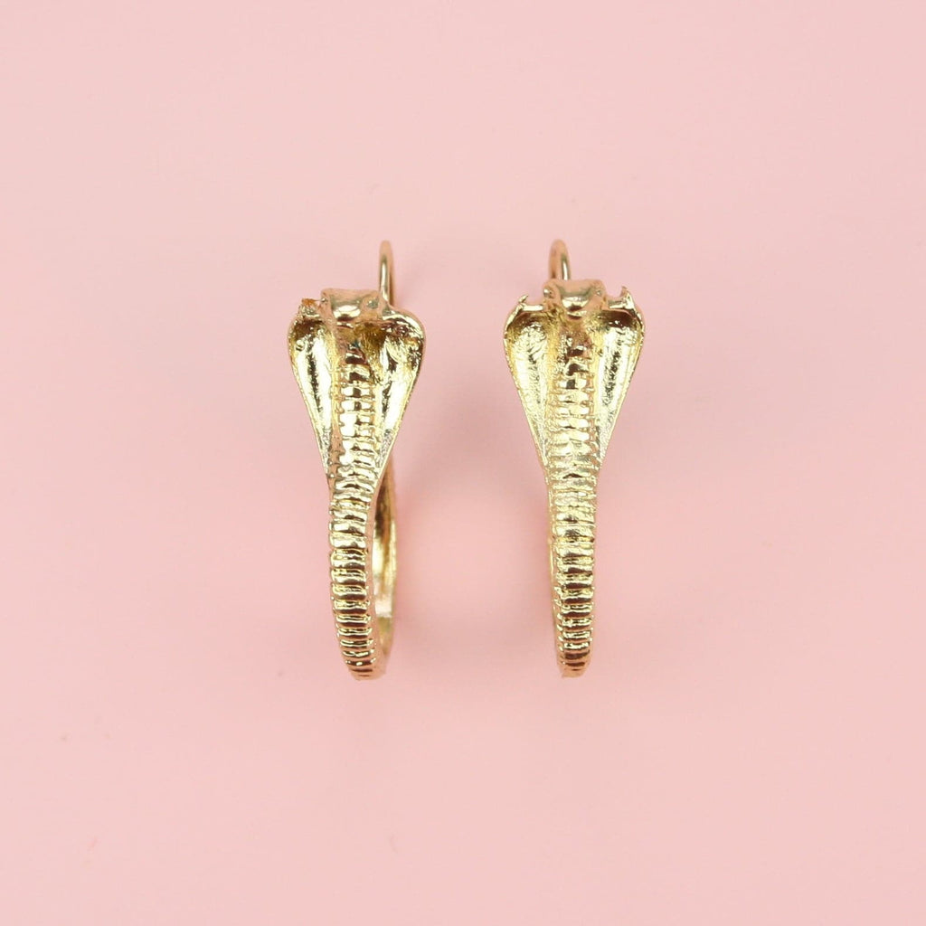 Cobra Snake Earrings (Gold Plated)