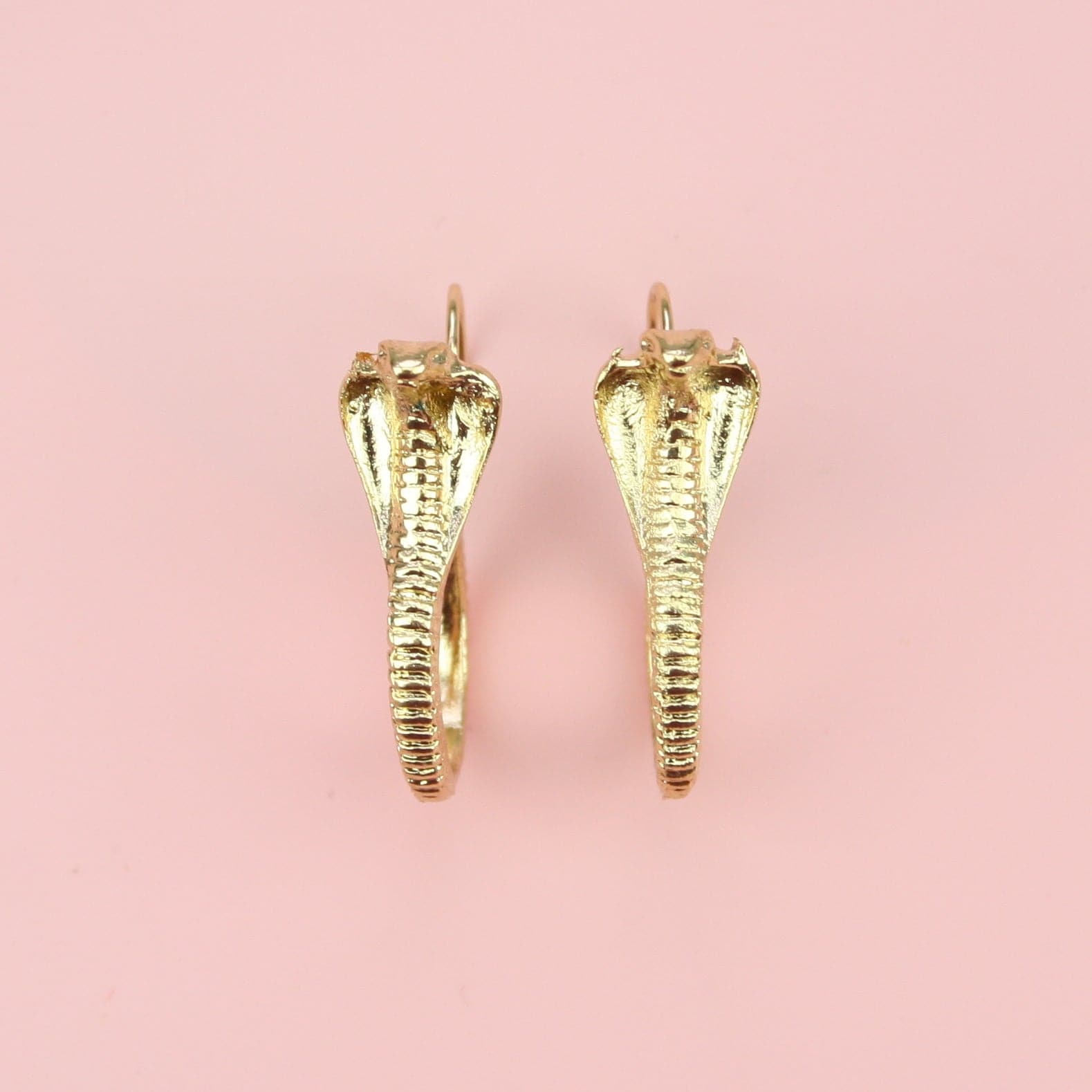 Cobra Snake Earrings (Gold Plated)