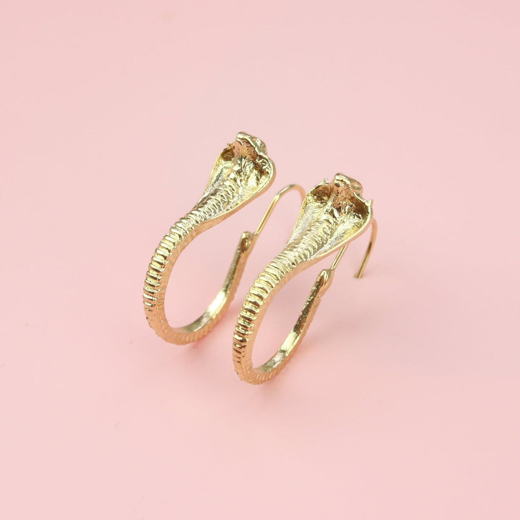Cobra Snake Earrings (Gold Plated)