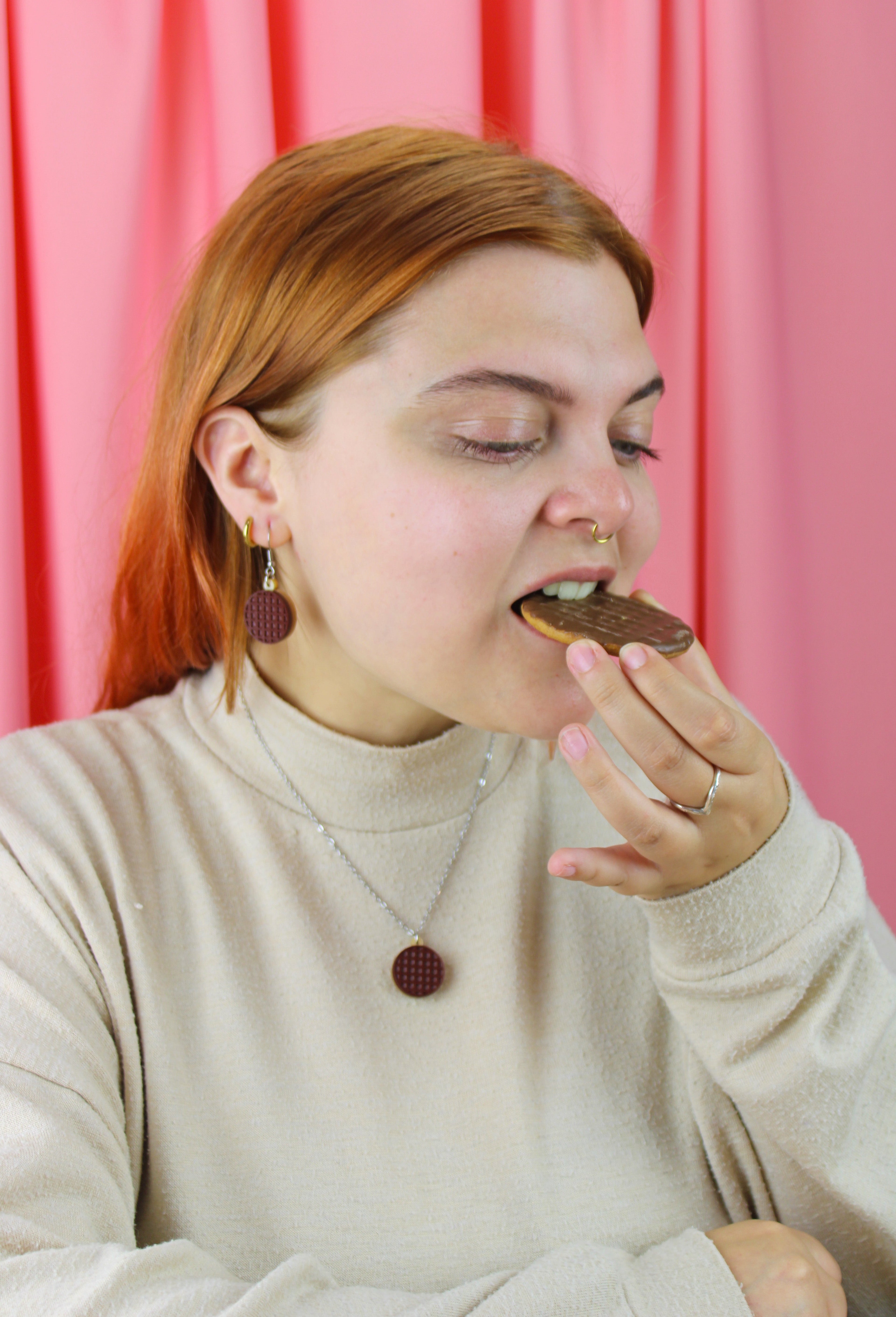 Chocolate Digestive Biscuit Necklace