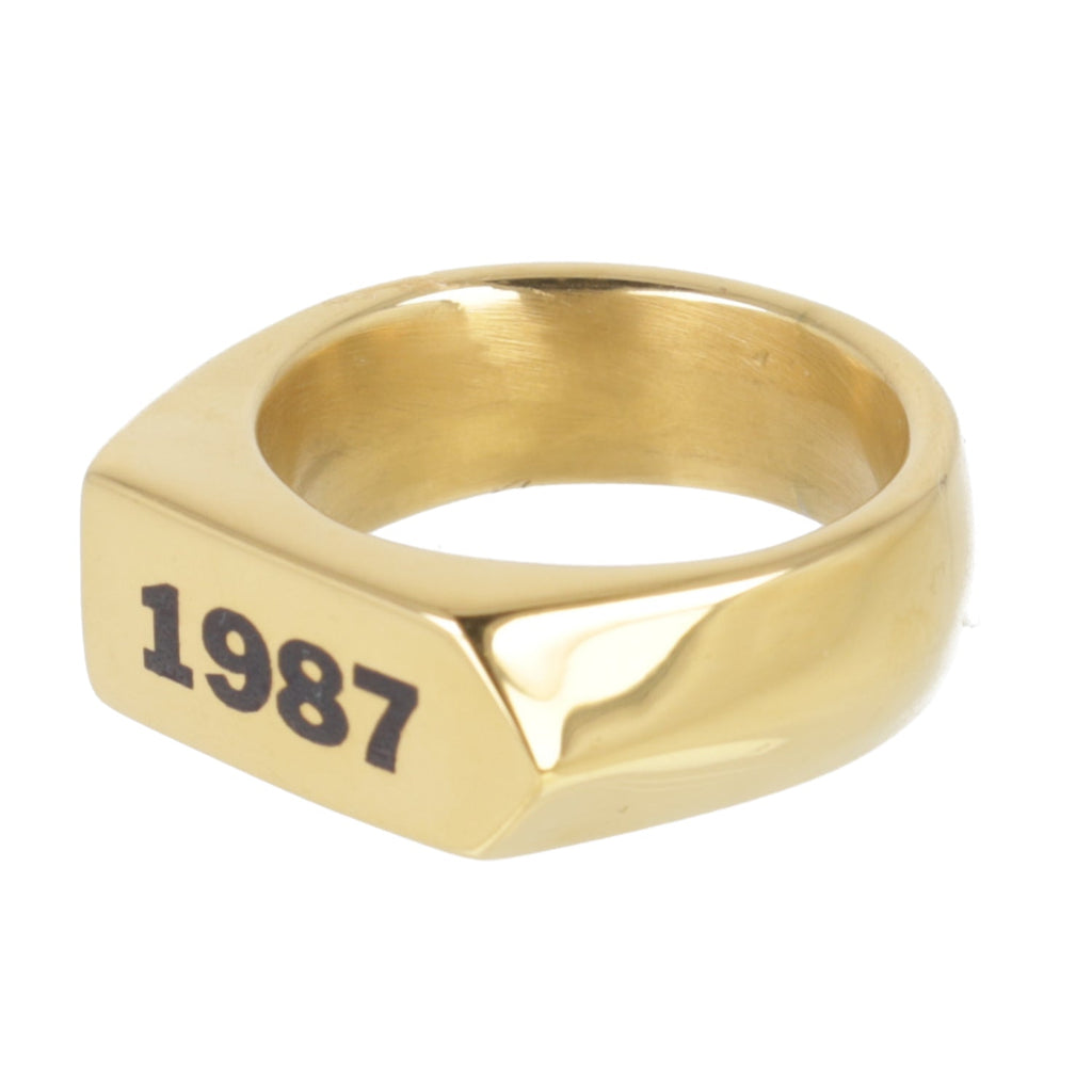 Chunky Customisable Birth Year Ring - Gold Plated