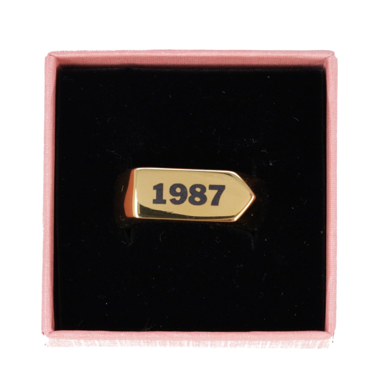 Chunky Customisable Birth Year Ring - Gold Plated
