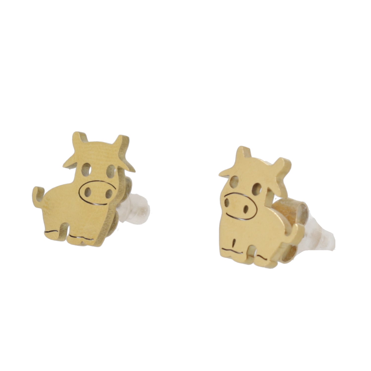 Cow's It Going? Stud Earrings - Gold Plated