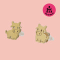 Cow's It Going? Stud Earrings - Gold Plated