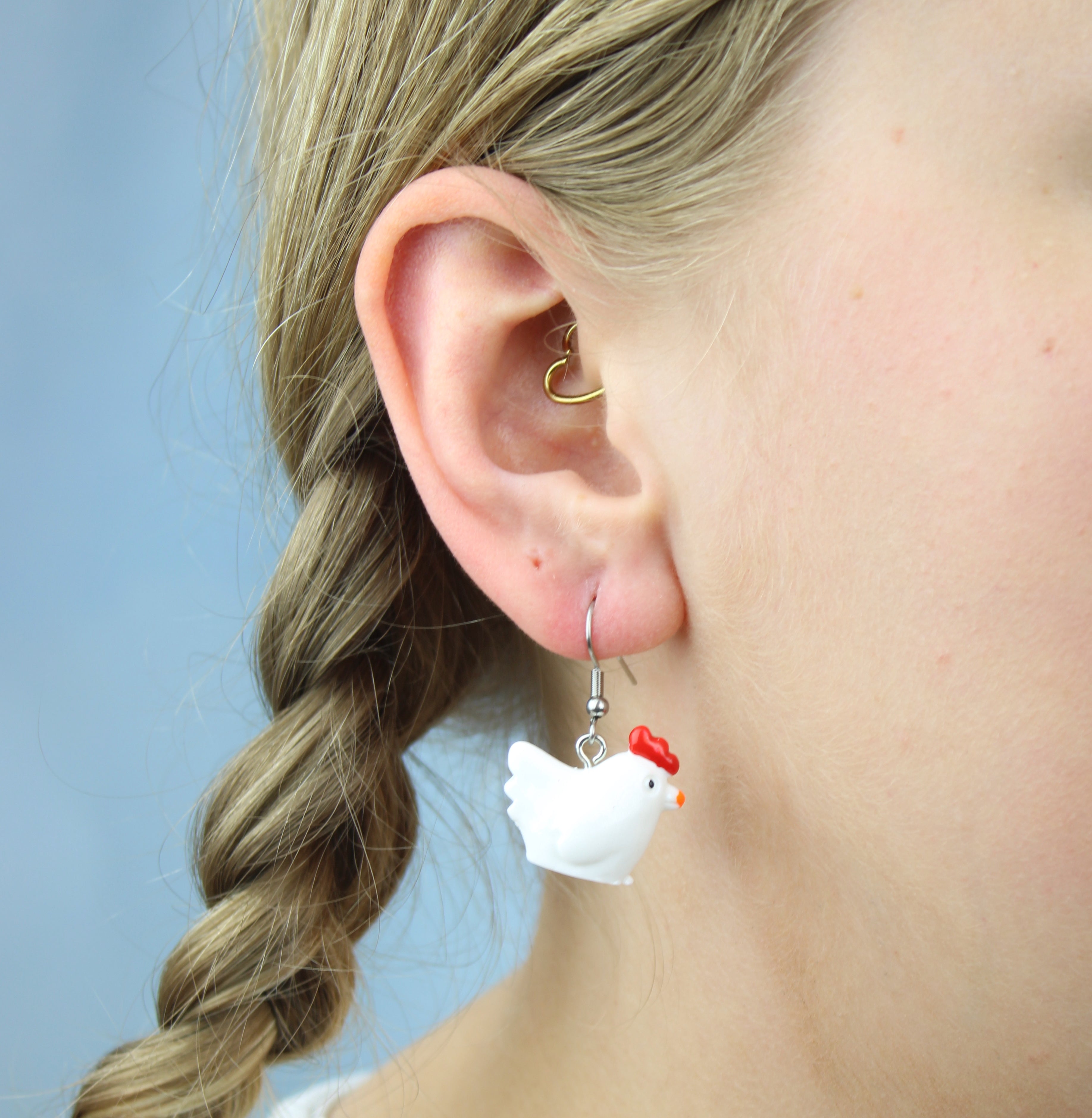 Cock-A-Doodle Chicken Earrings